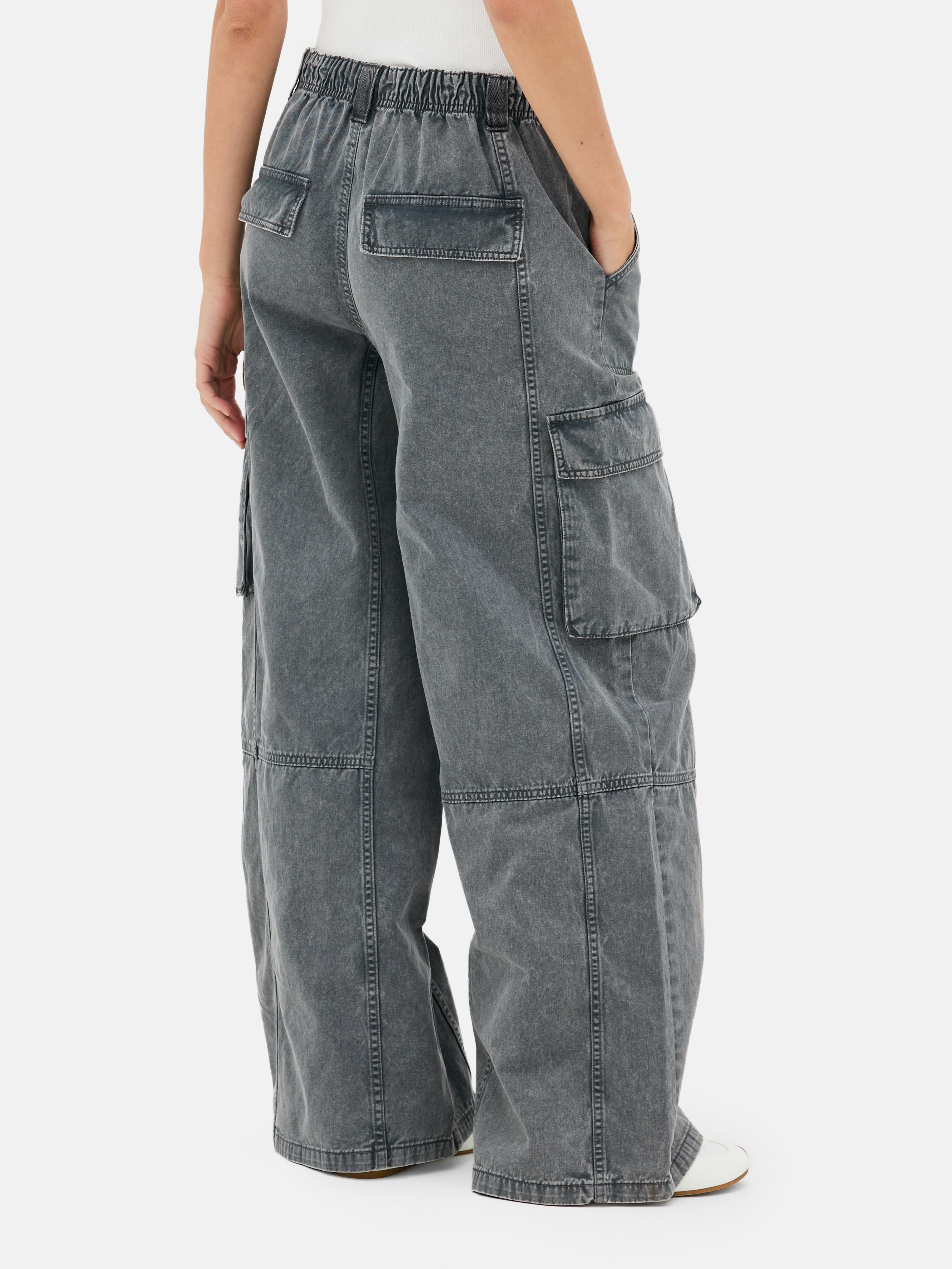 Pantaloni casual cargo cu șnur