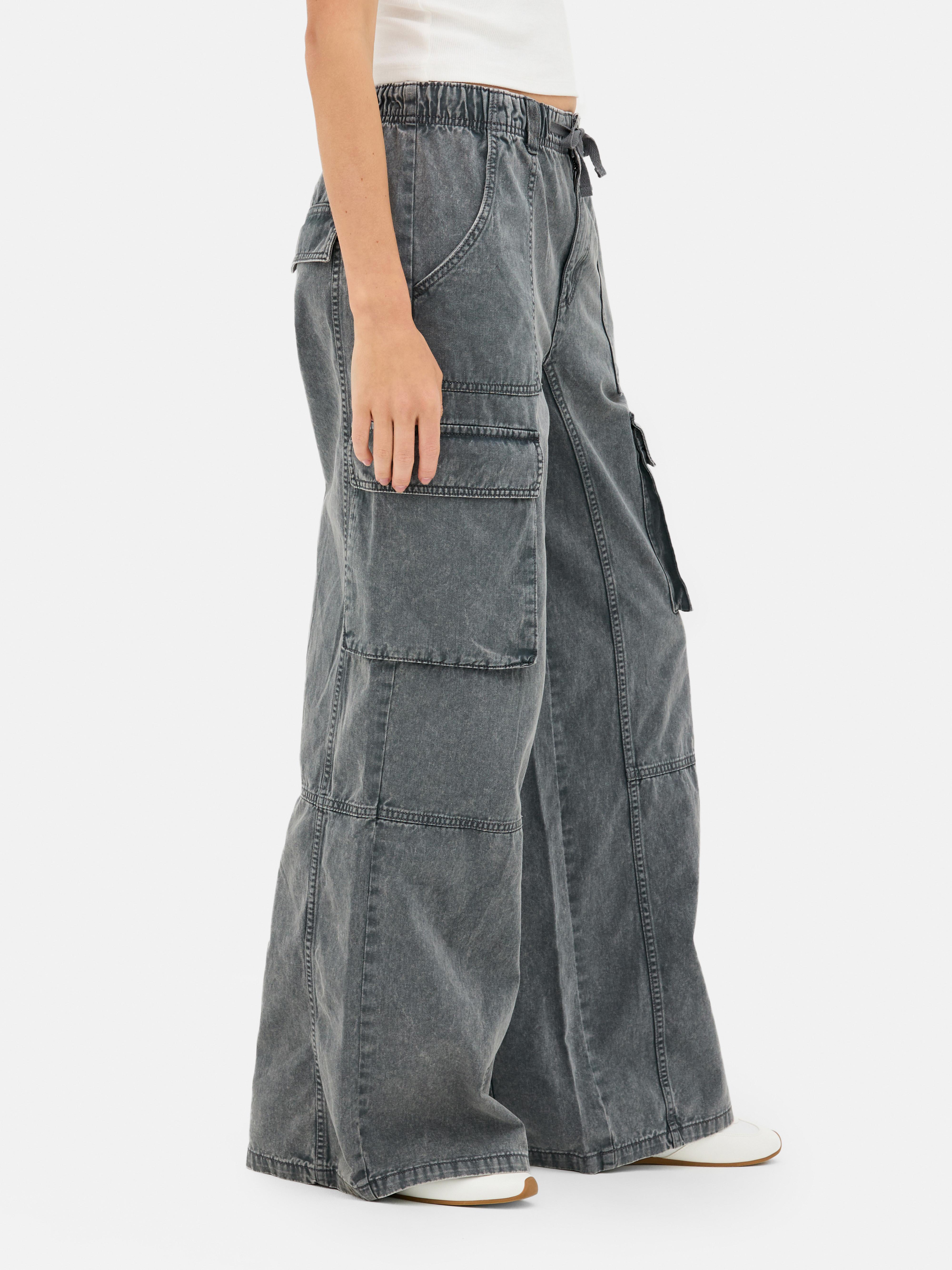 Pantaloni casual cargo cu șnur
