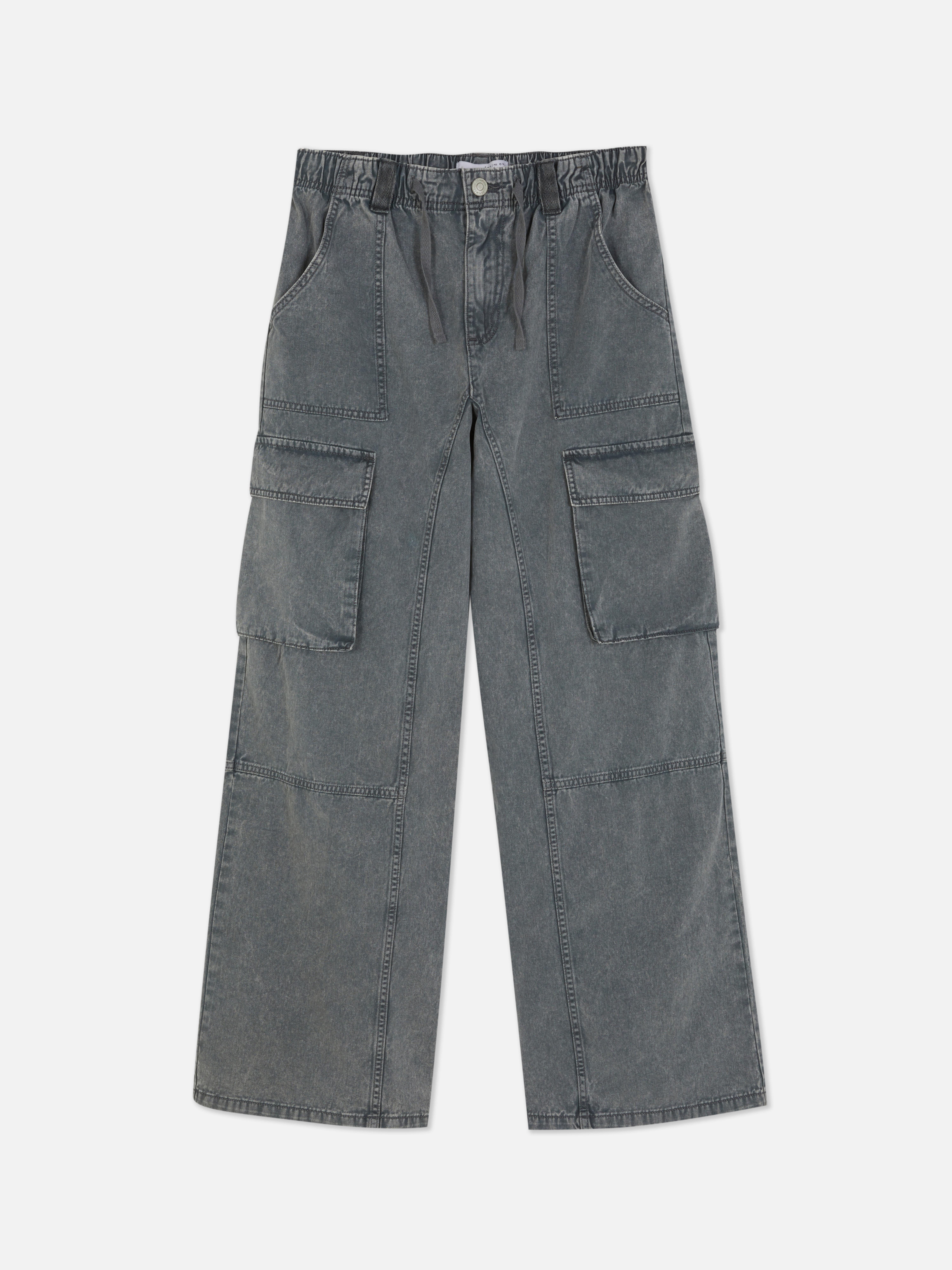 Pantaloni casual cargo cu șnur