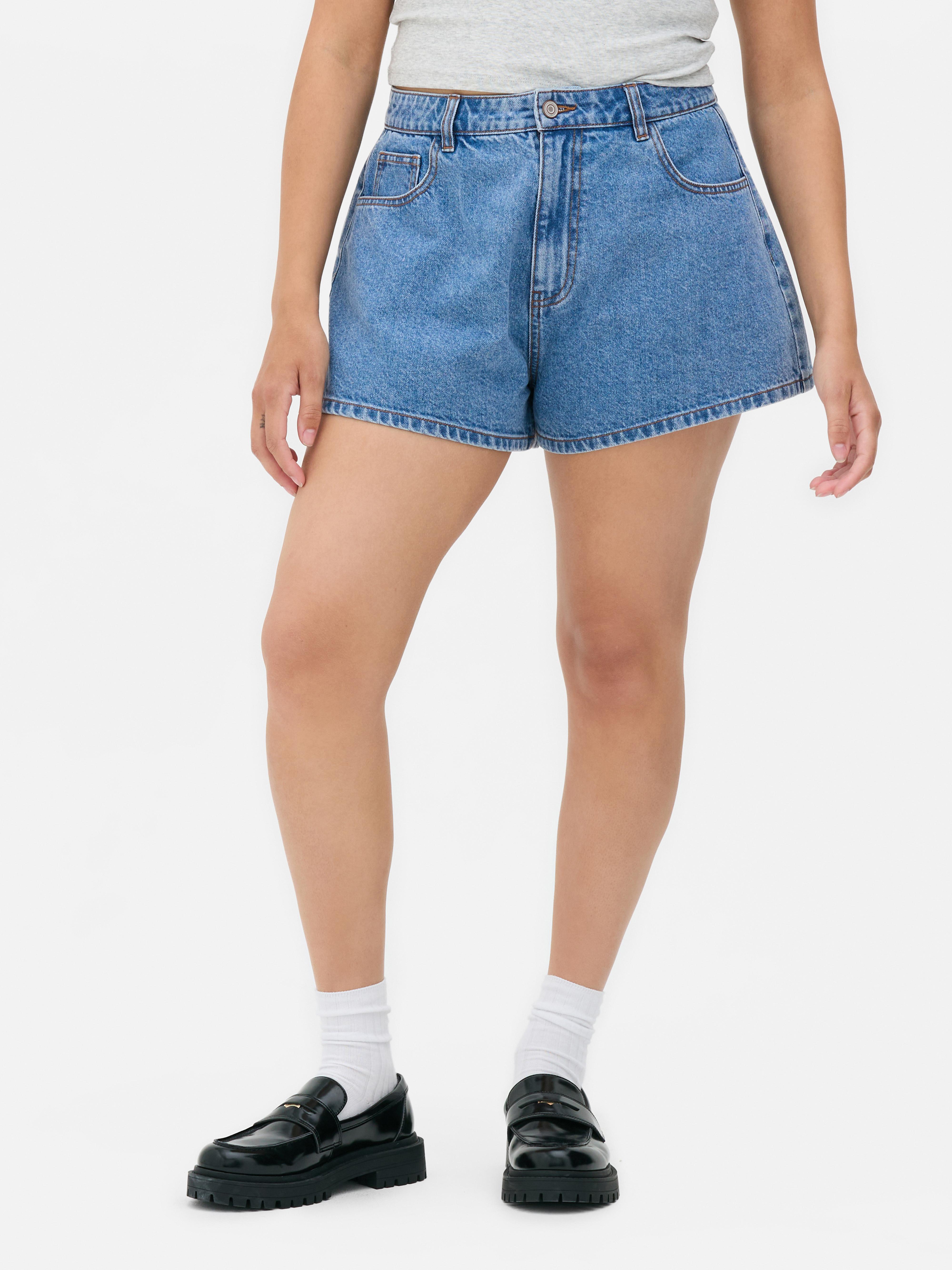 Flared Denim Shorts