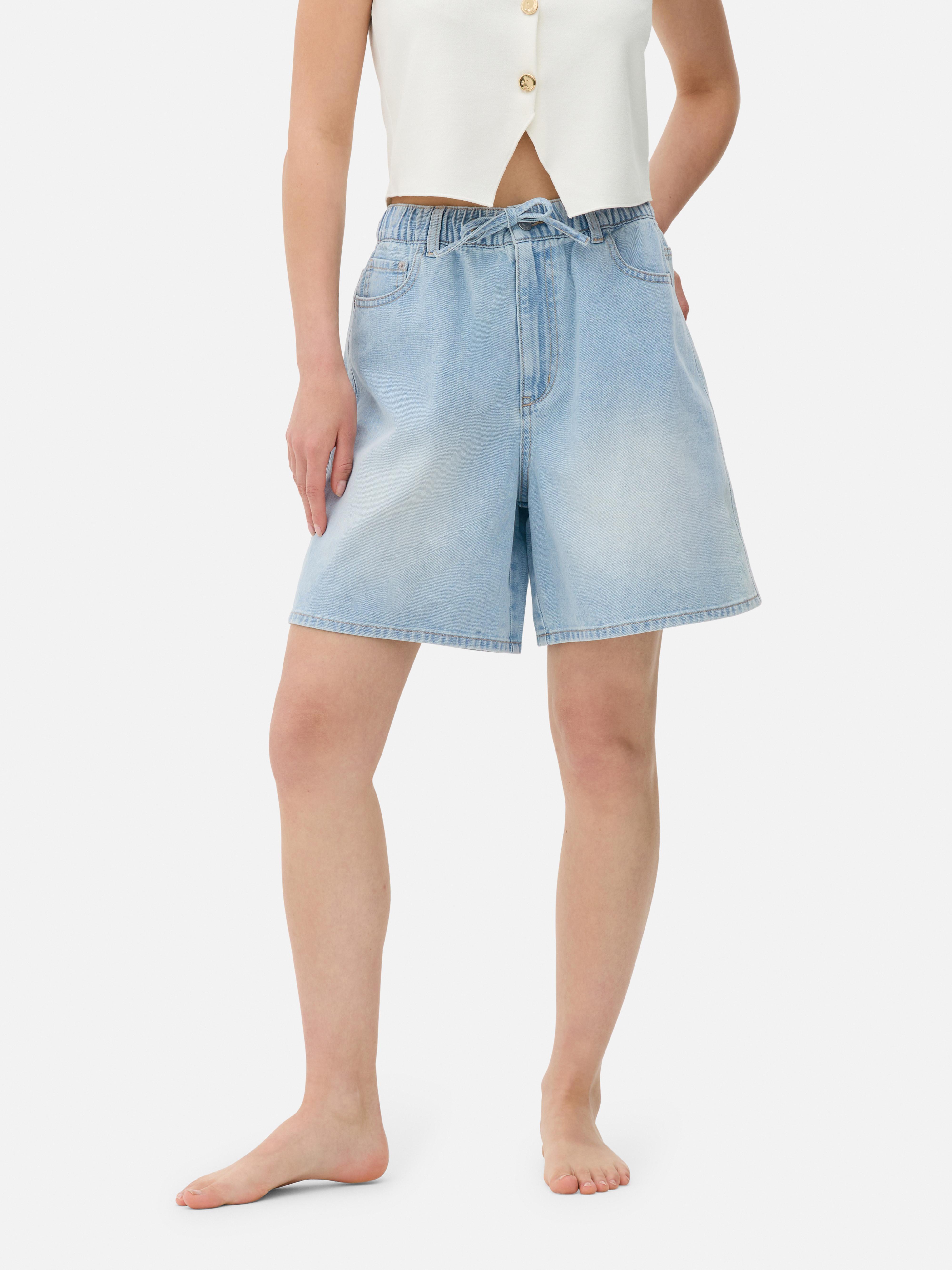 Pantaloncini in denim con elastico