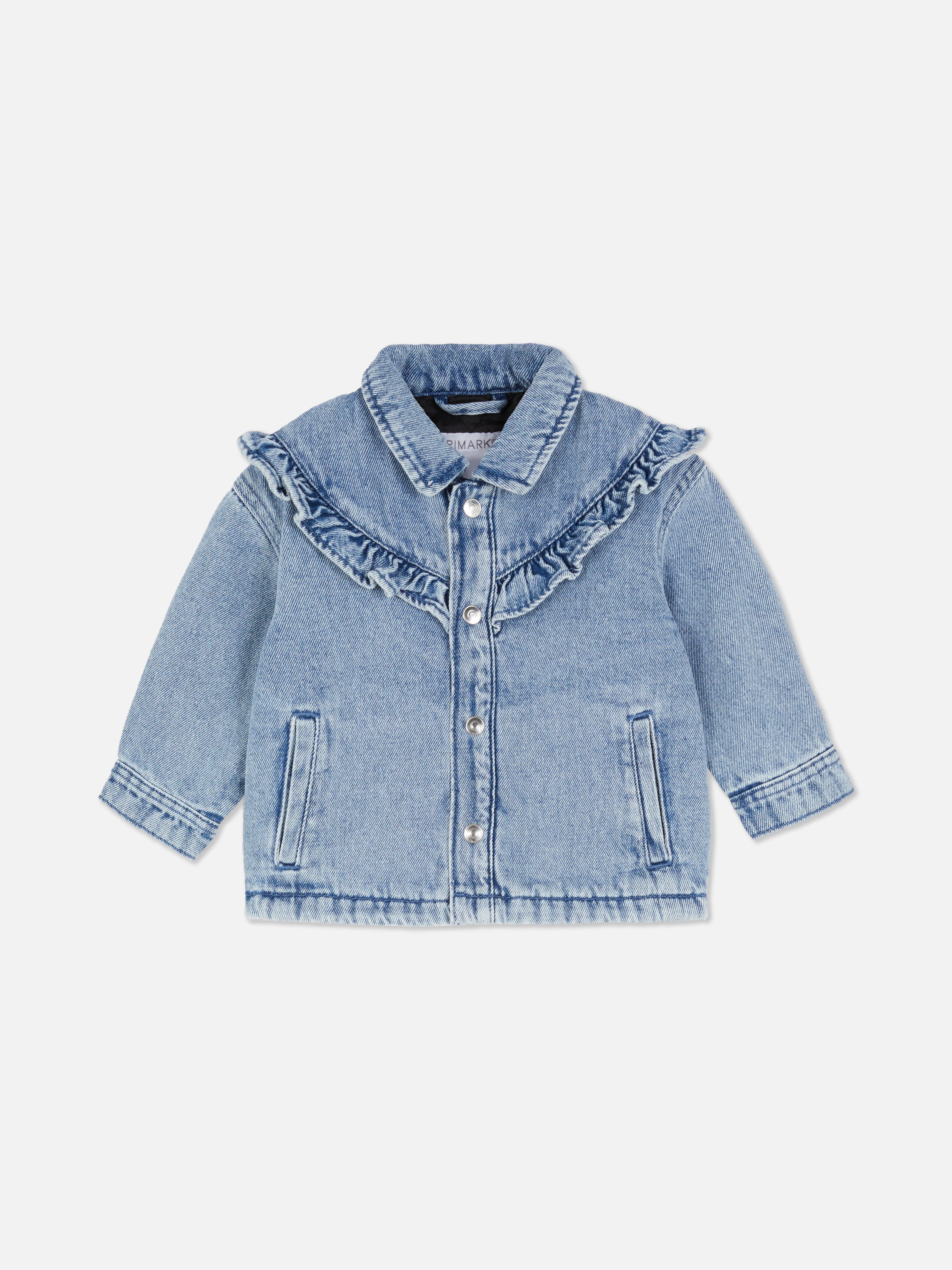 MEER. COLLAR RUFFLES DENIM JACKET (ブルー) Baby Girls Blue 0-36mths | Frilled Denim Jacket | Primark