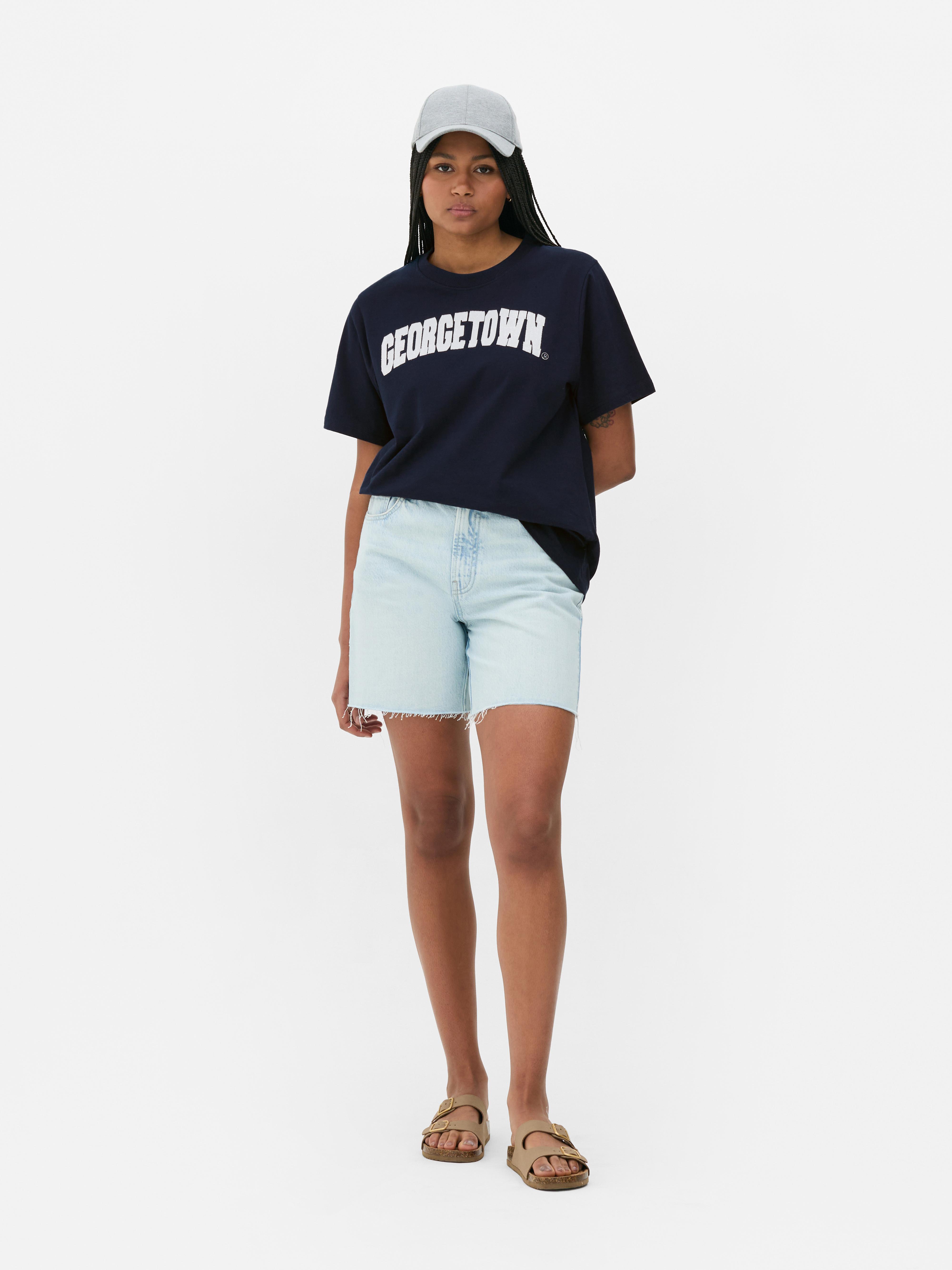 Tricou cu guler rotund și imprimeu Georgetown
