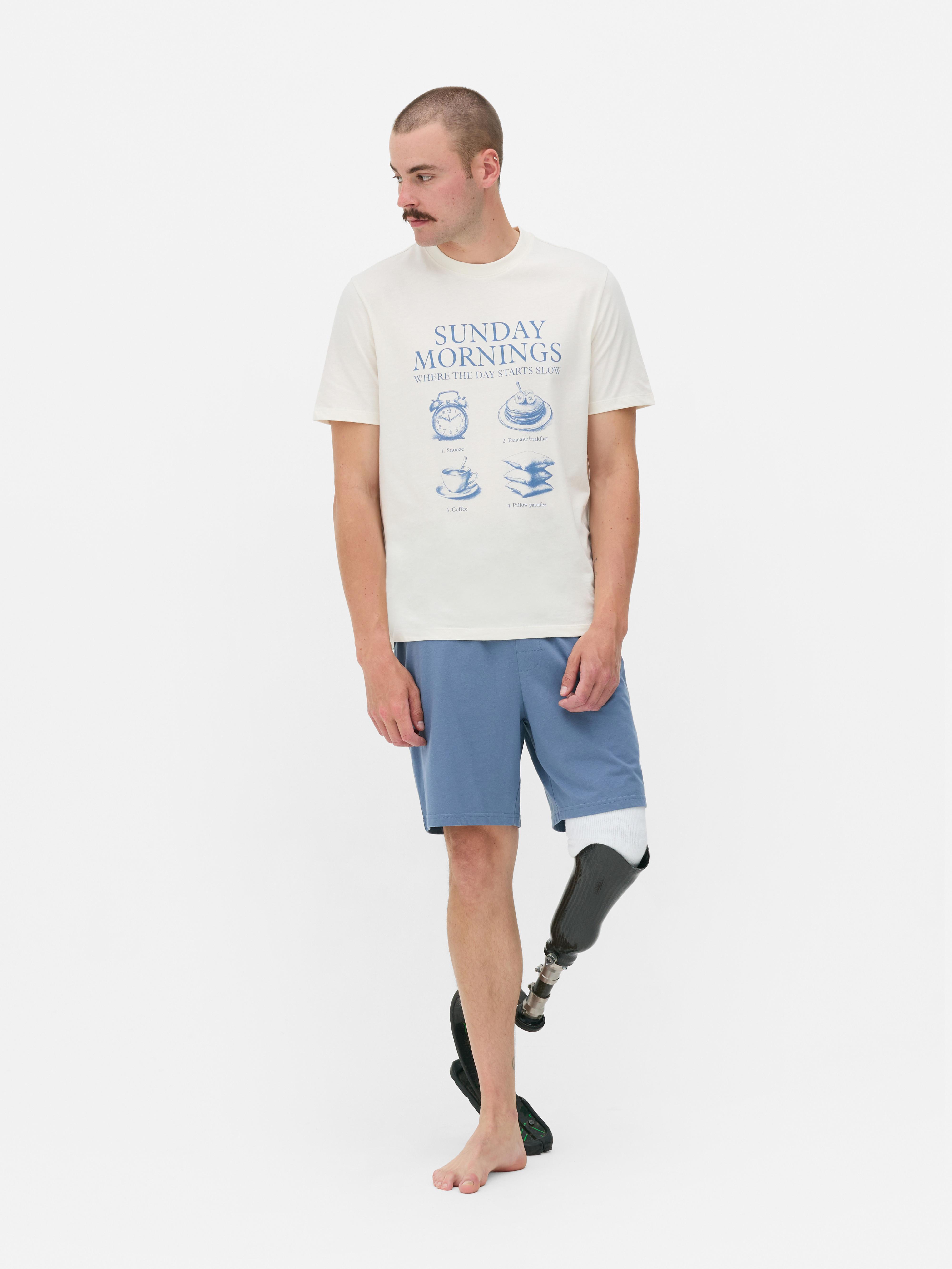 Kurzer Schlafanzug mit Sunday Morning-Print