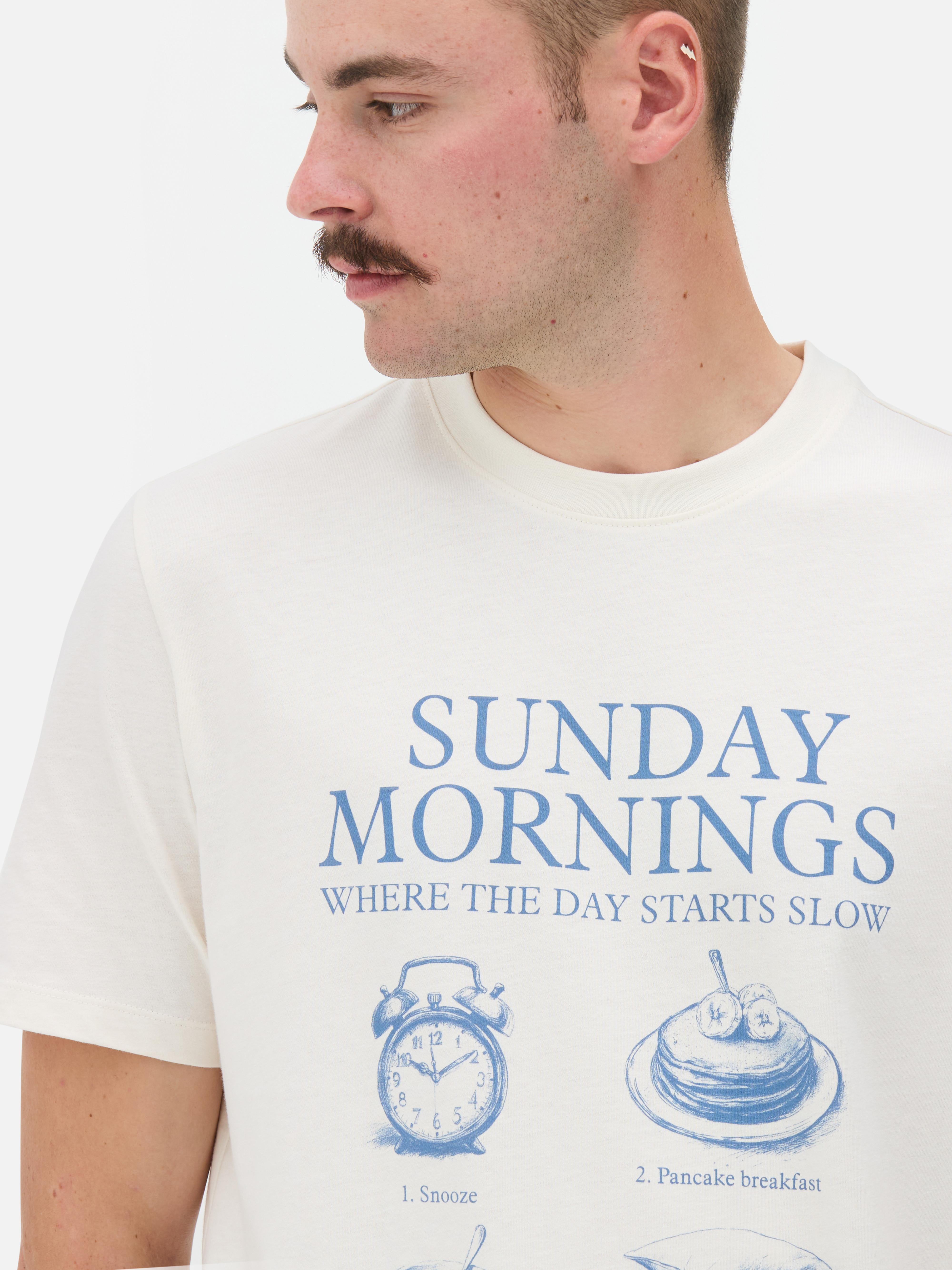Kurzer Schlafanzug mit Sunday Morning-Print