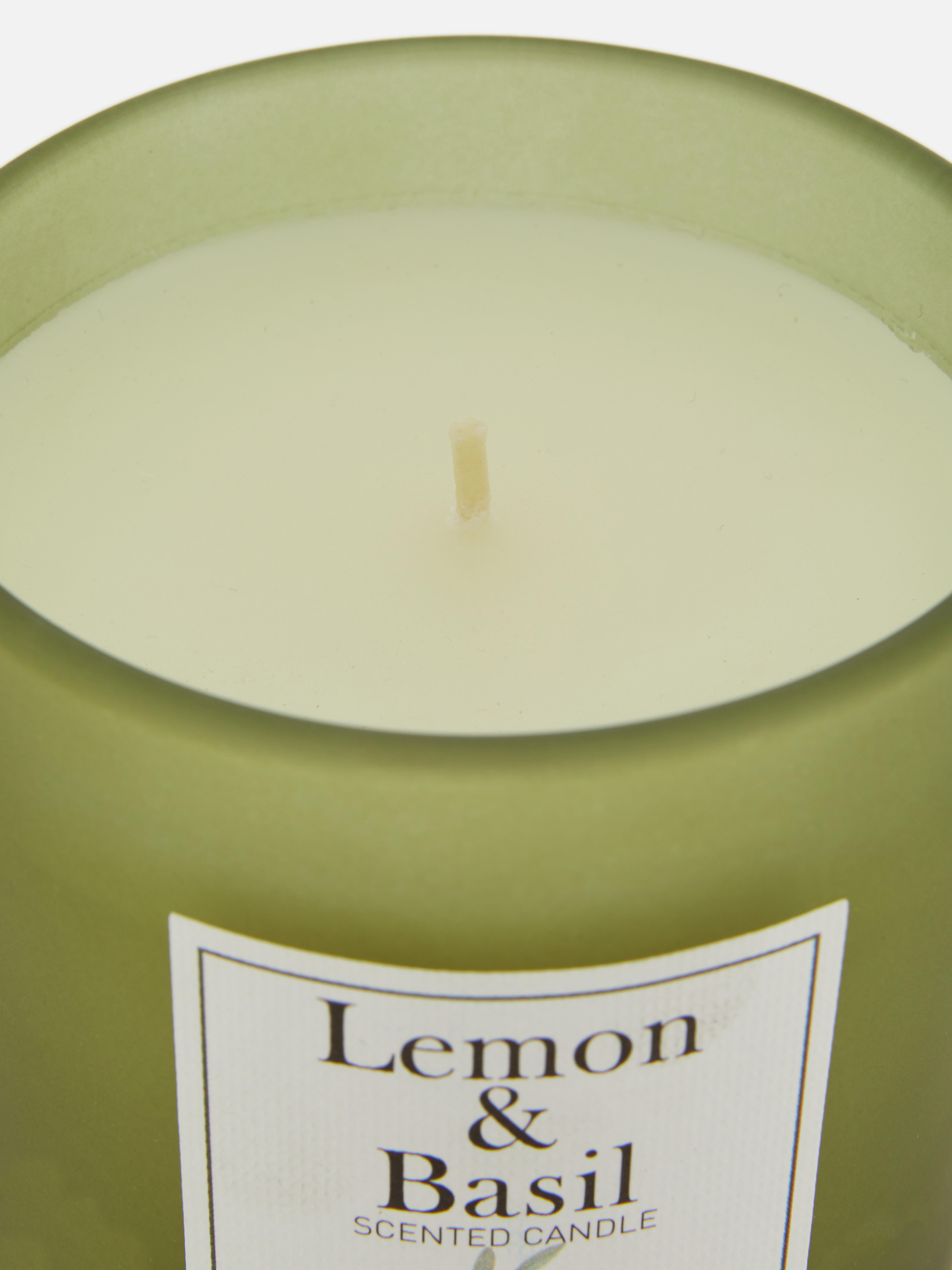 Candela profumata in vasetto di vetro satinato