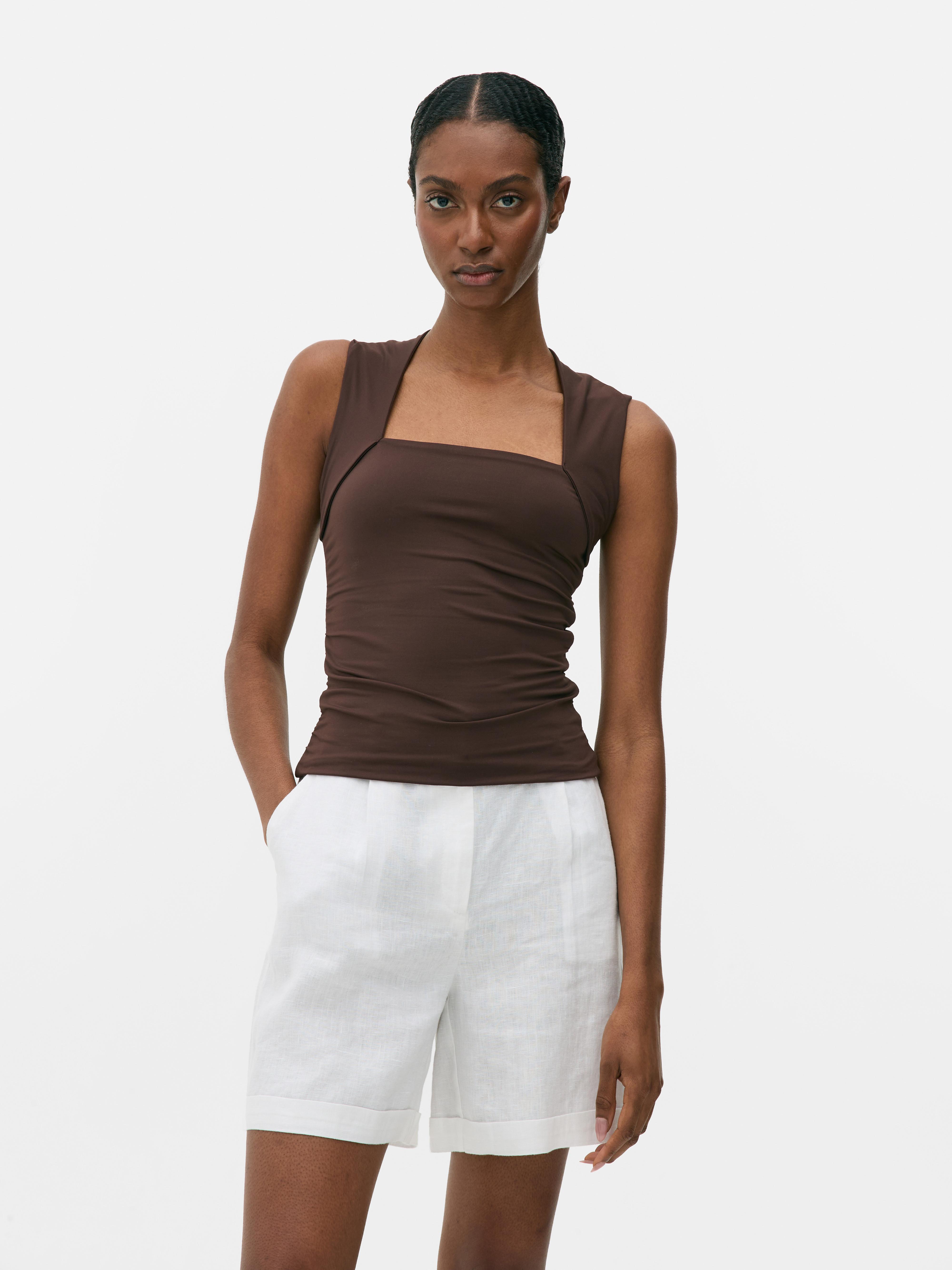 Haut Superposé En Dentelle Blanche Primark - Taille 20 - Neuf Sans étiquette, Col Rond Manches Courtes