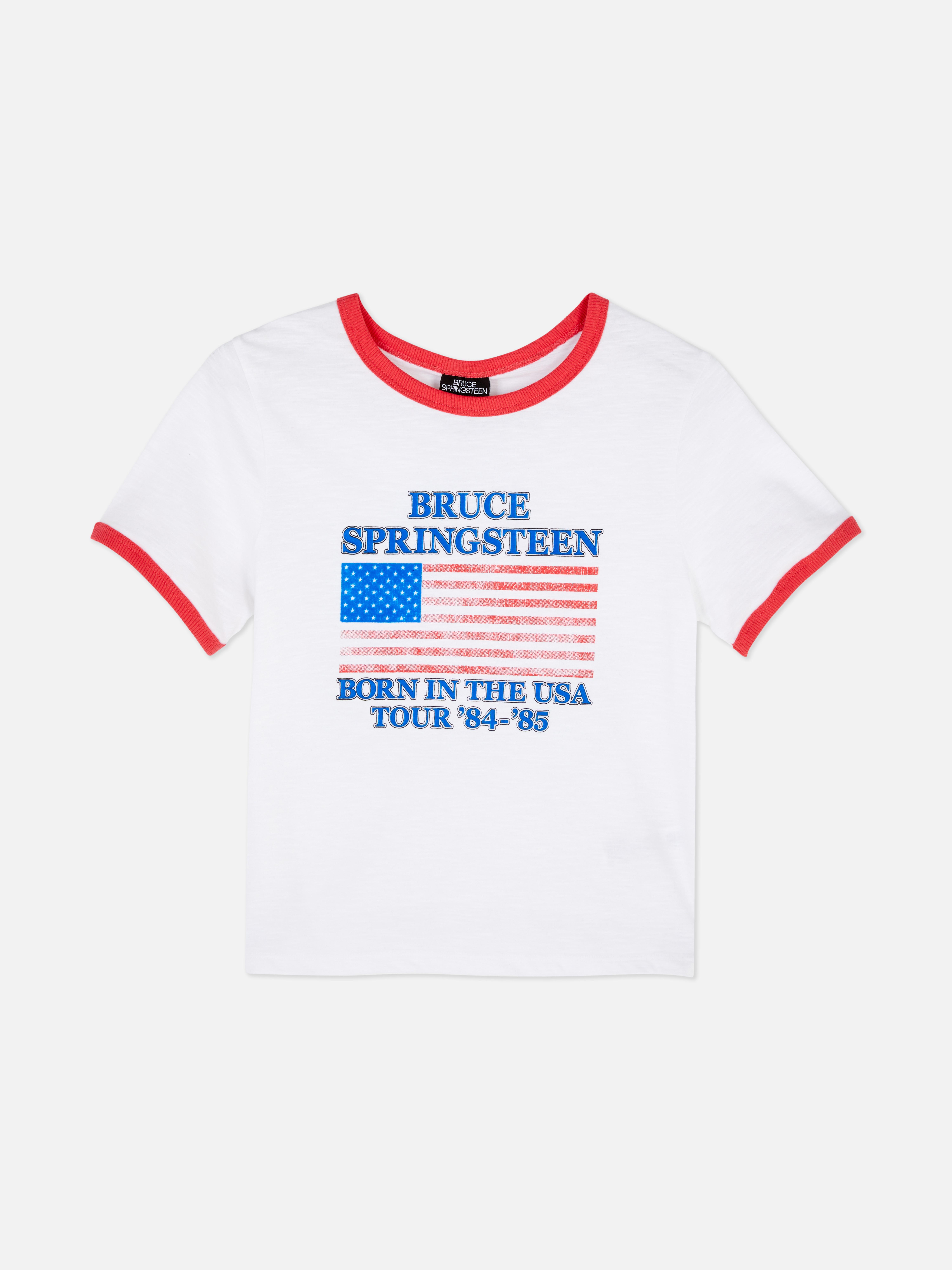 Women's White Bruce Springsteen Baby Tee | Primark
