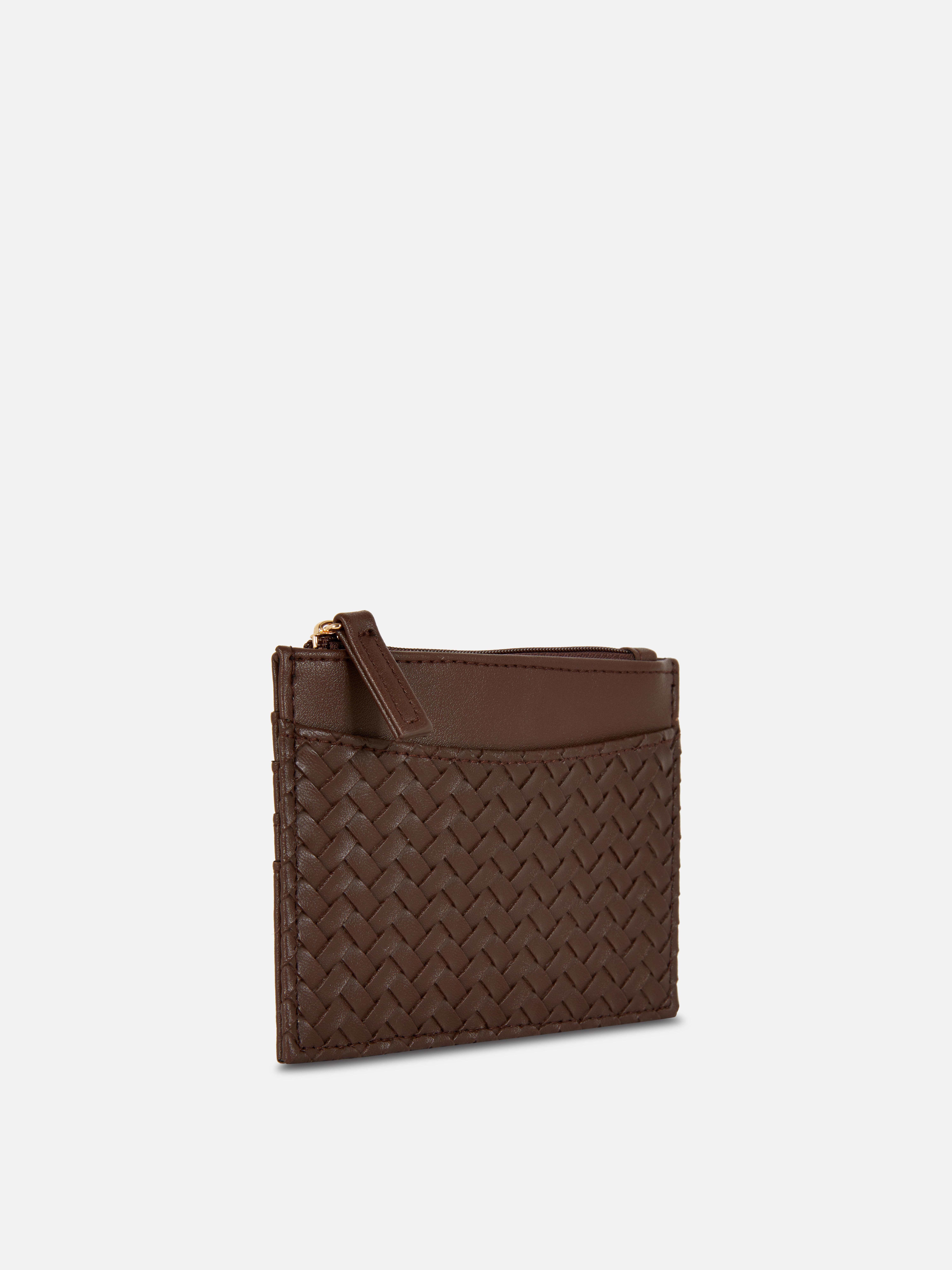 Porte-cartes tissé en simili cuir