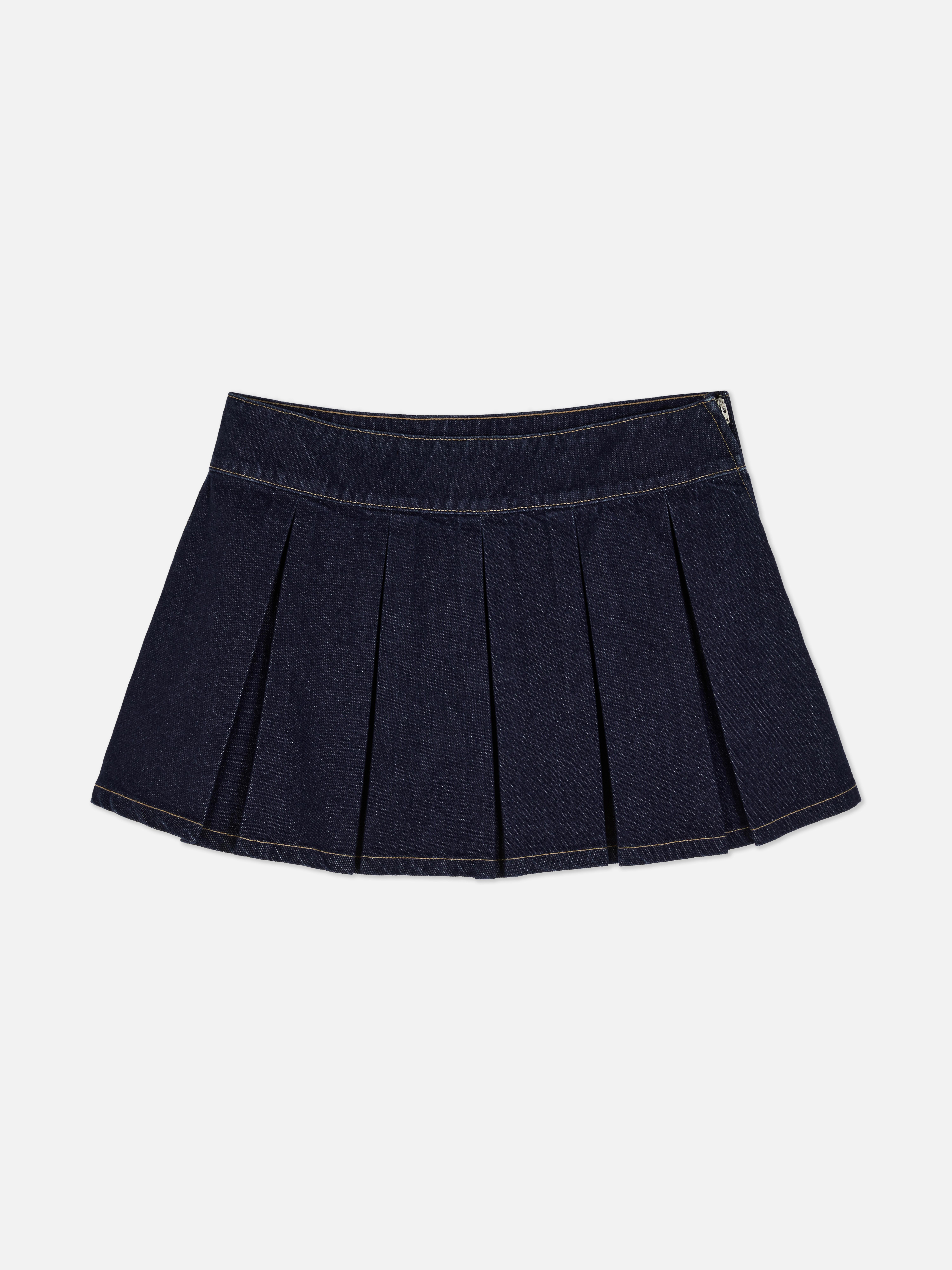 【Anyone more】Yoi Black Blue Pleated Mini Skirt Yoon Mini Skirt (FZ0278-478-BLUE)