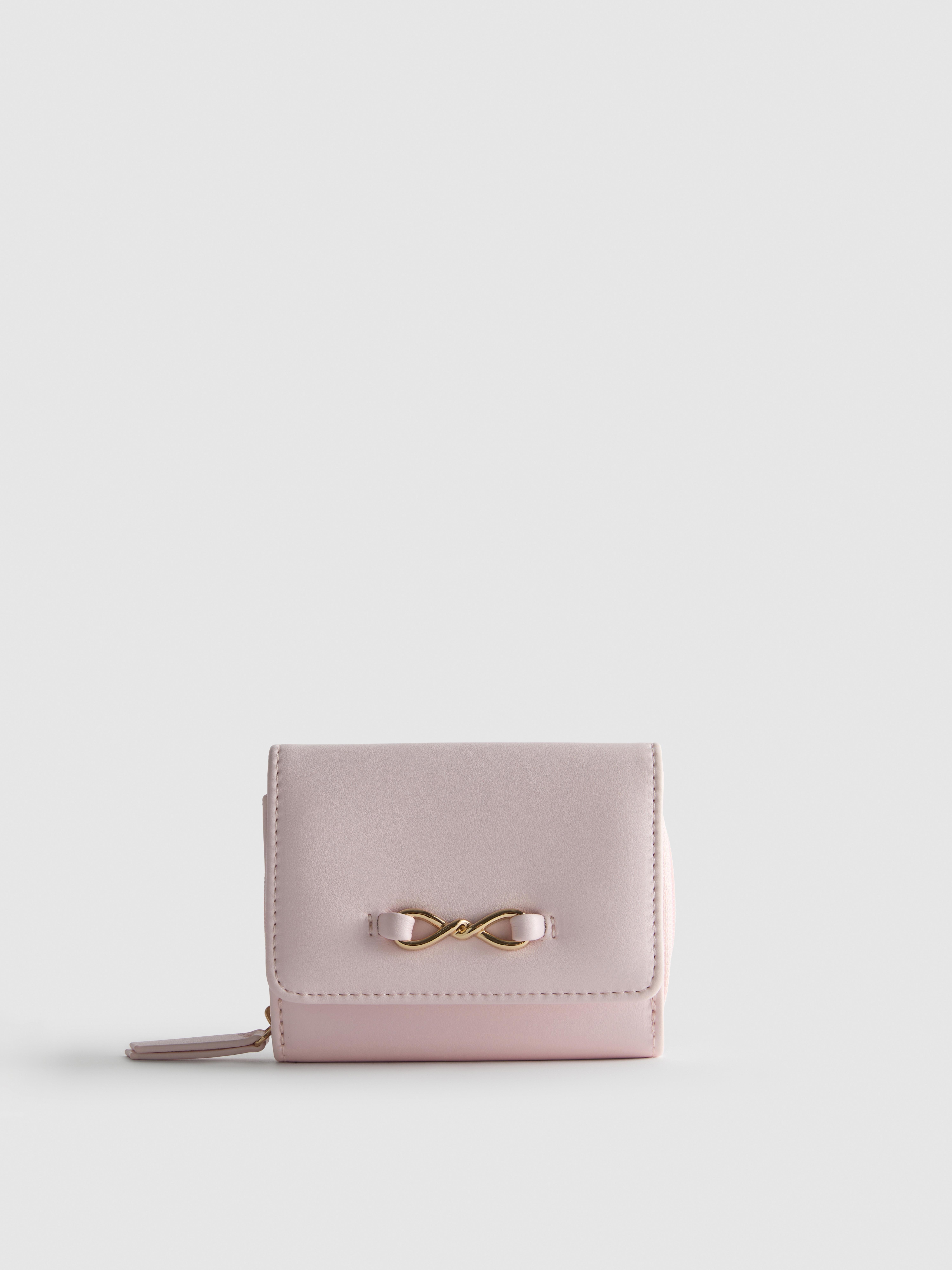 Women's Light Pink Faux Leather Eternity Purse