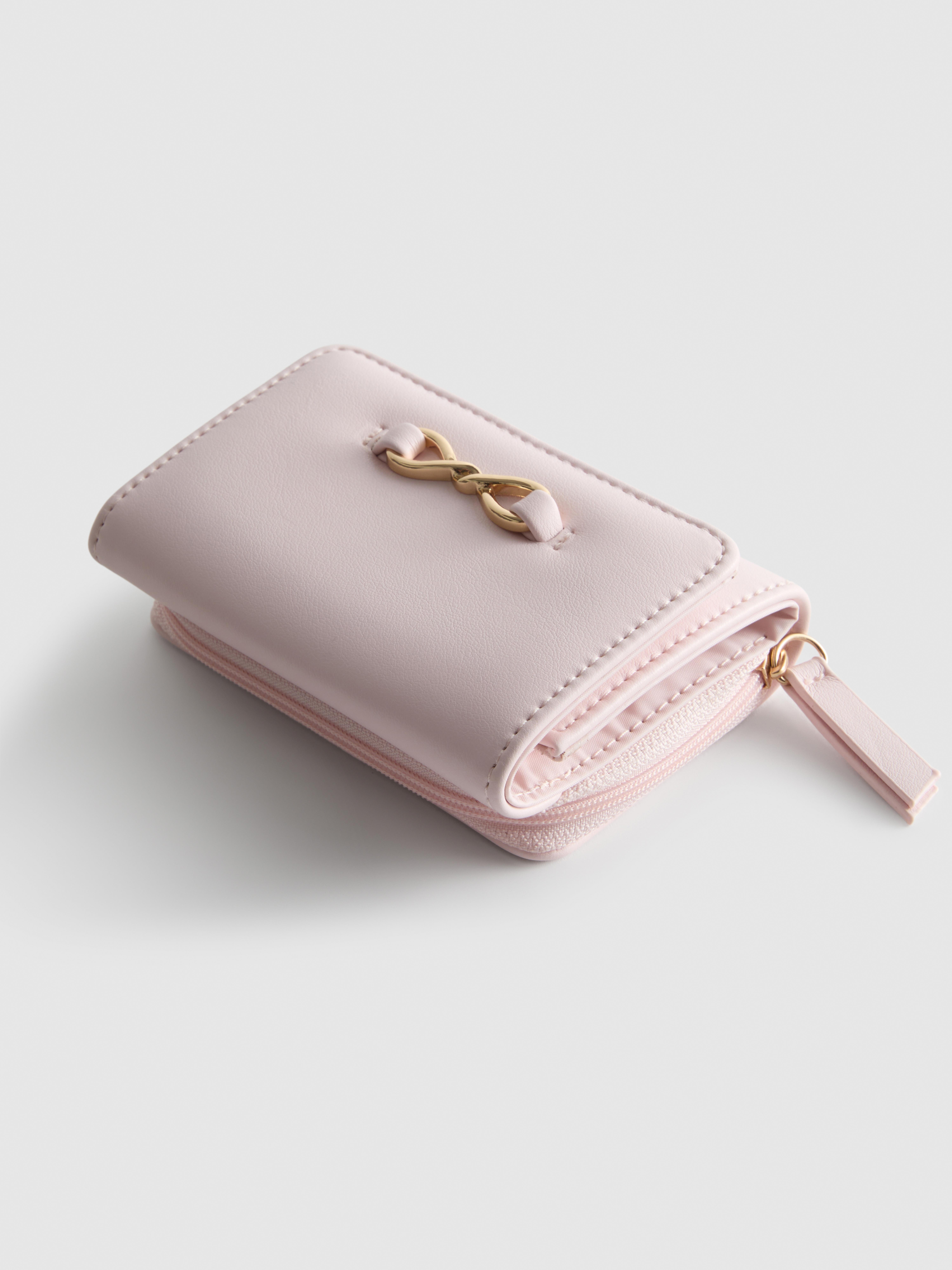 Women's Light Pink Faux Leather Eternity Purse