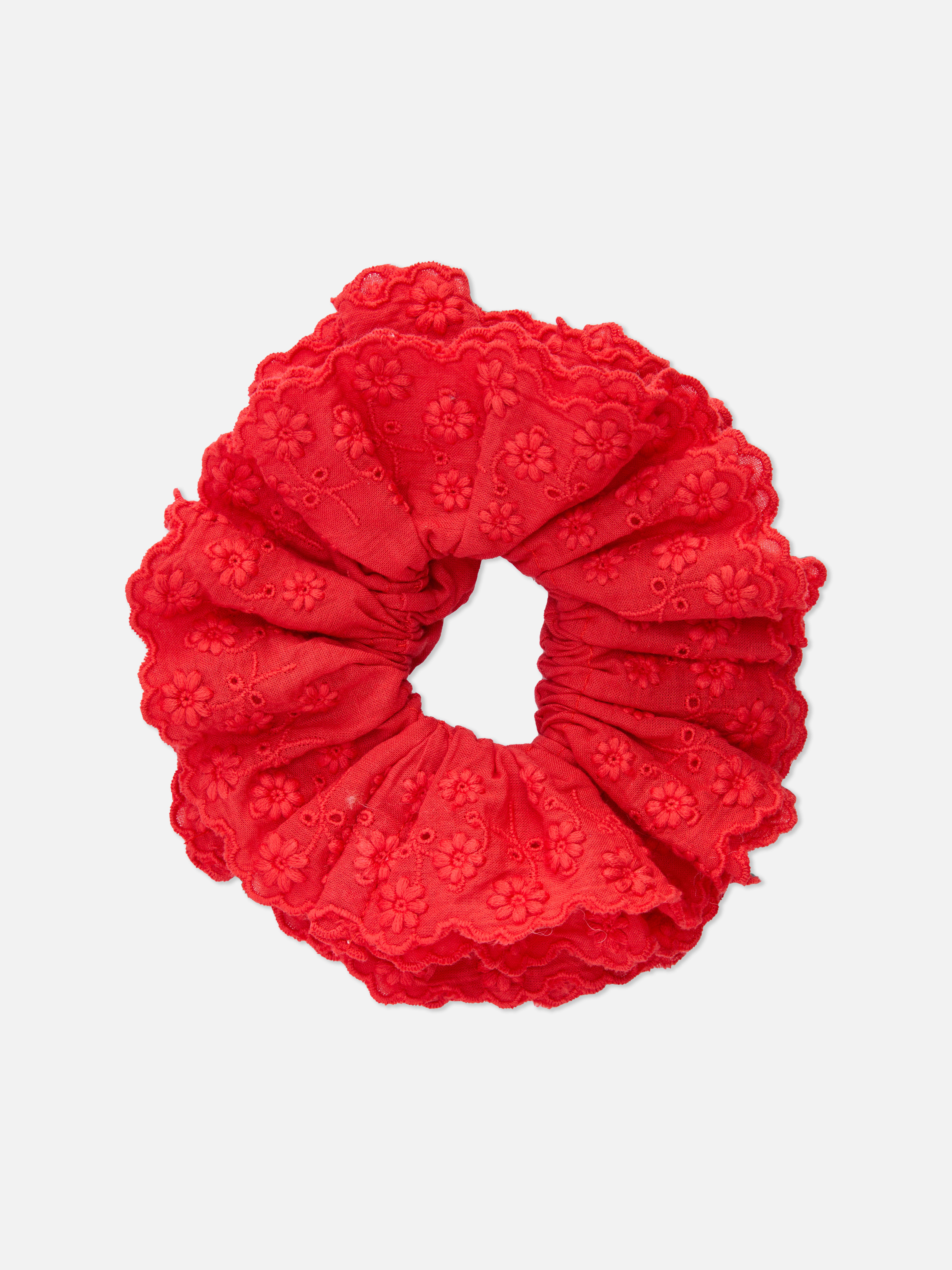 Chouchou en broderie anglaise