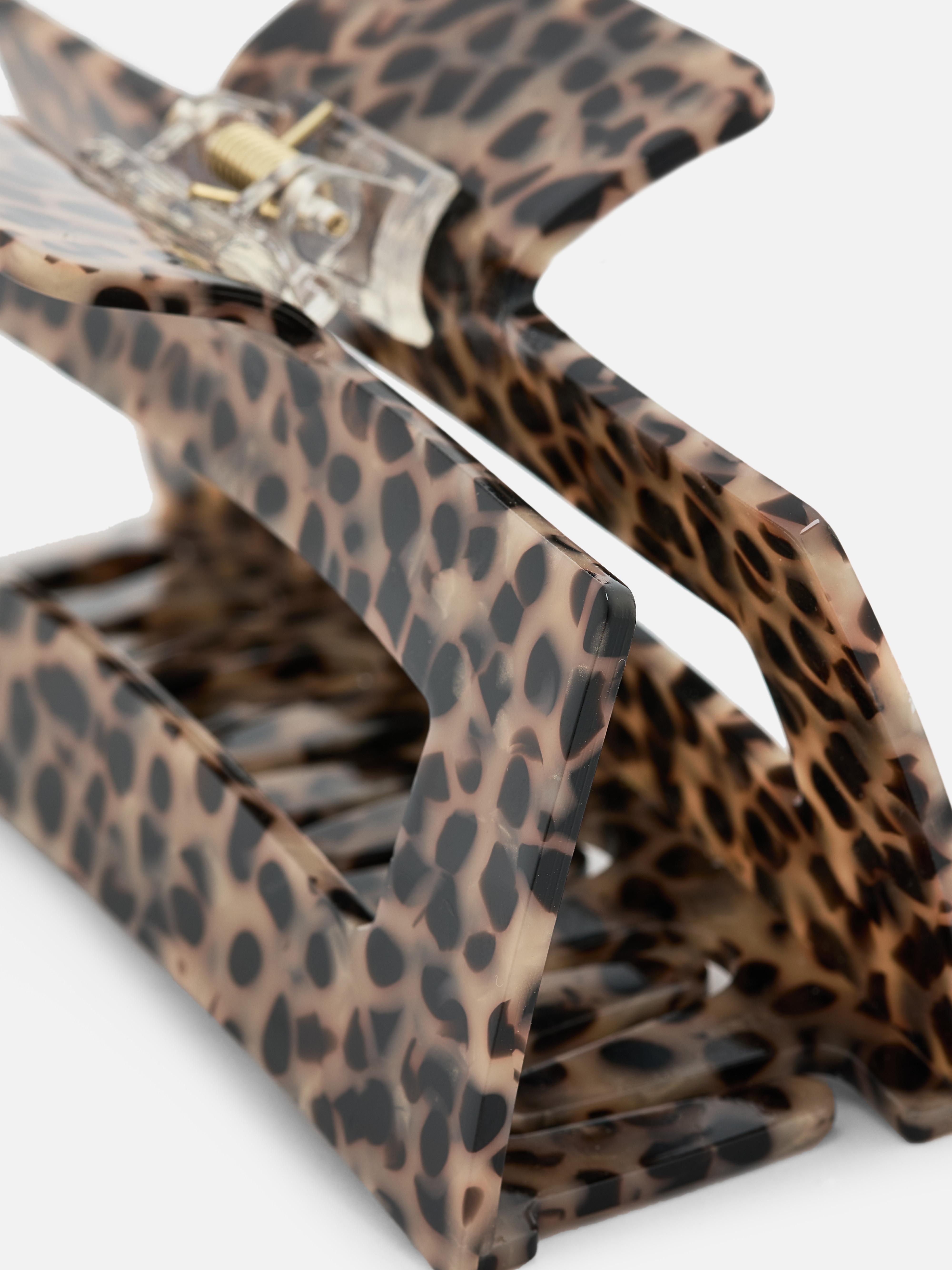 Extra grote haarclip met dierenprint