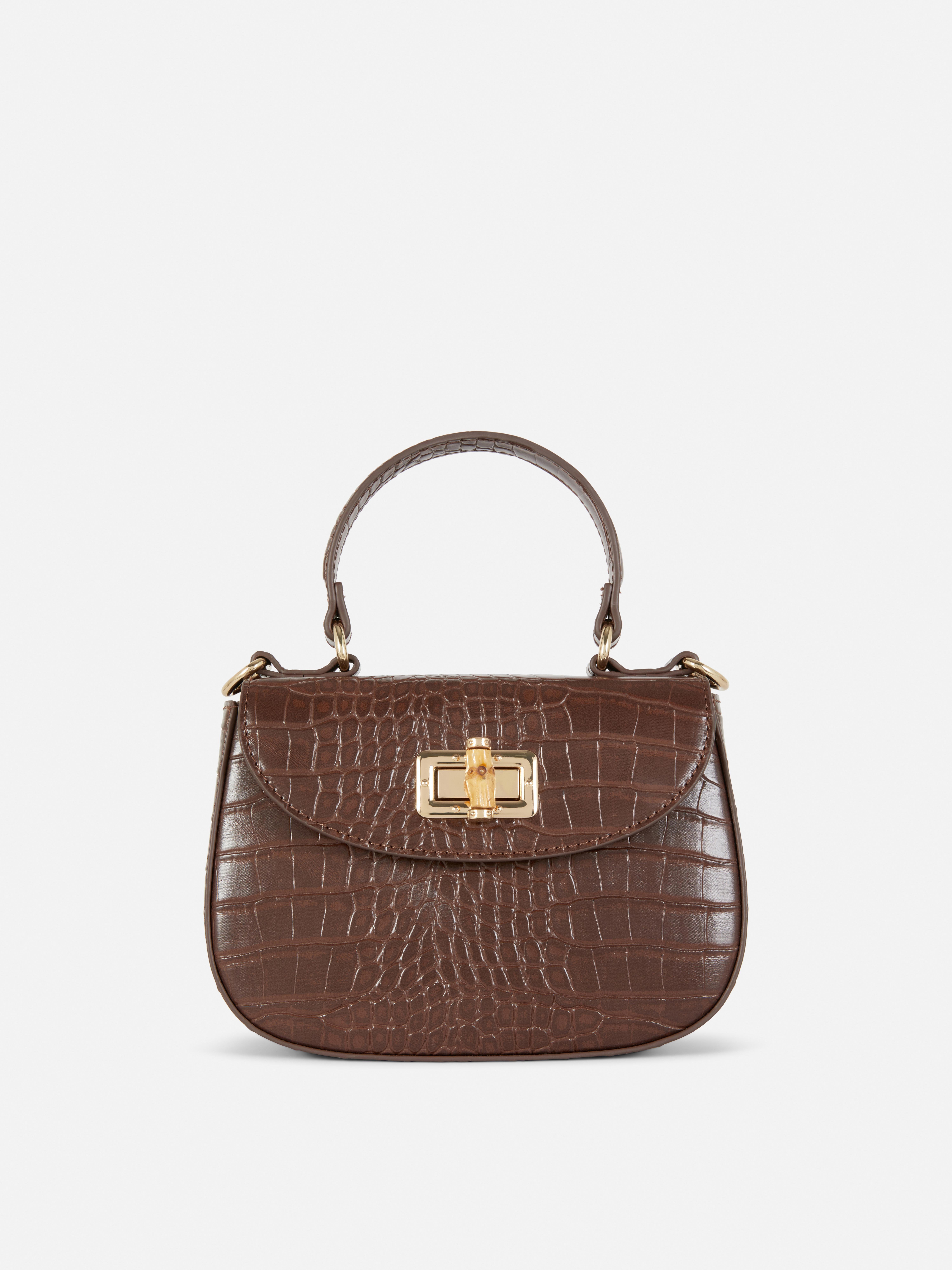 Geantă crossbody cu aspect de piele de crocodil
