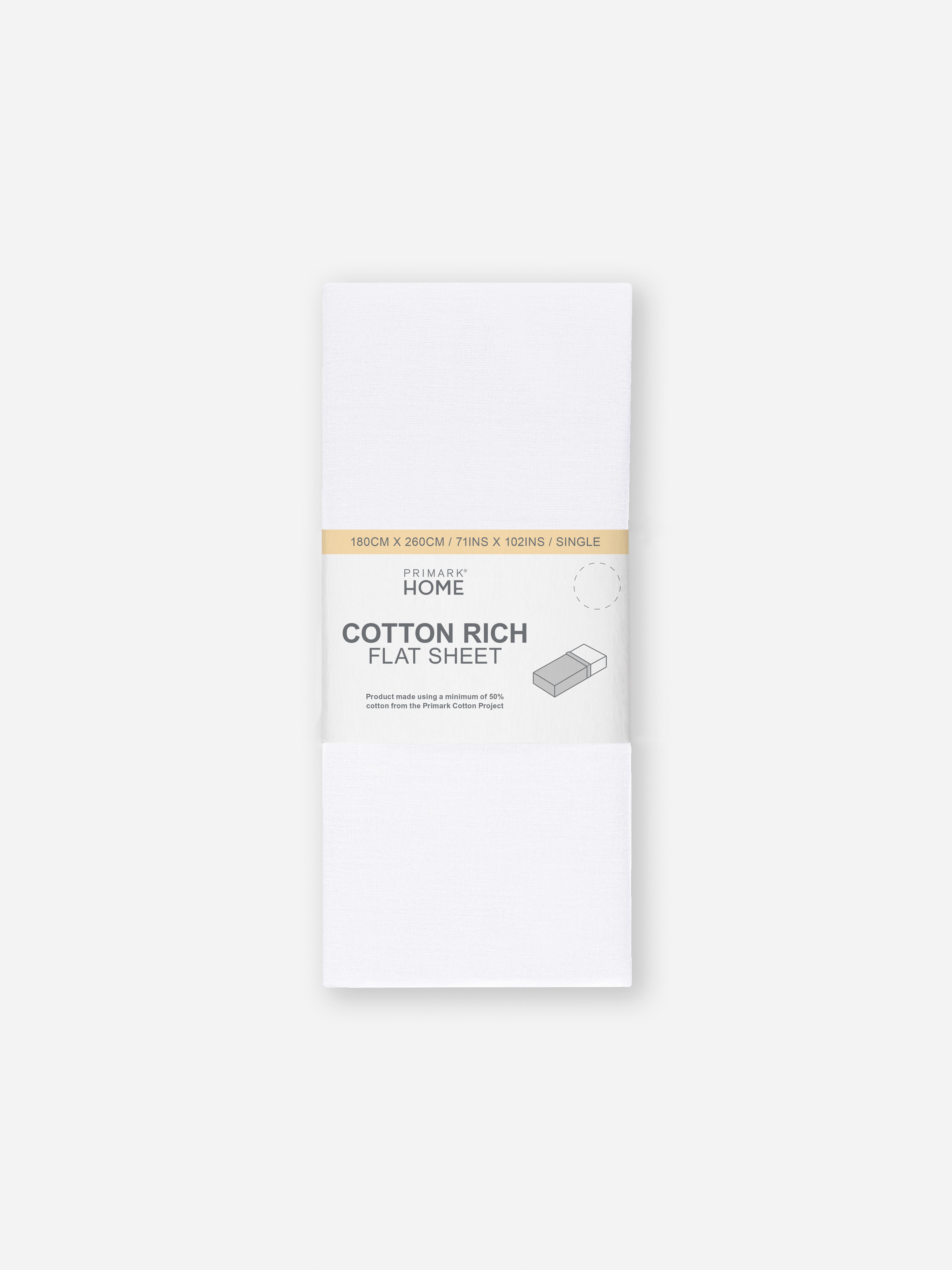 Cotton Rich Single Flat Sheet
