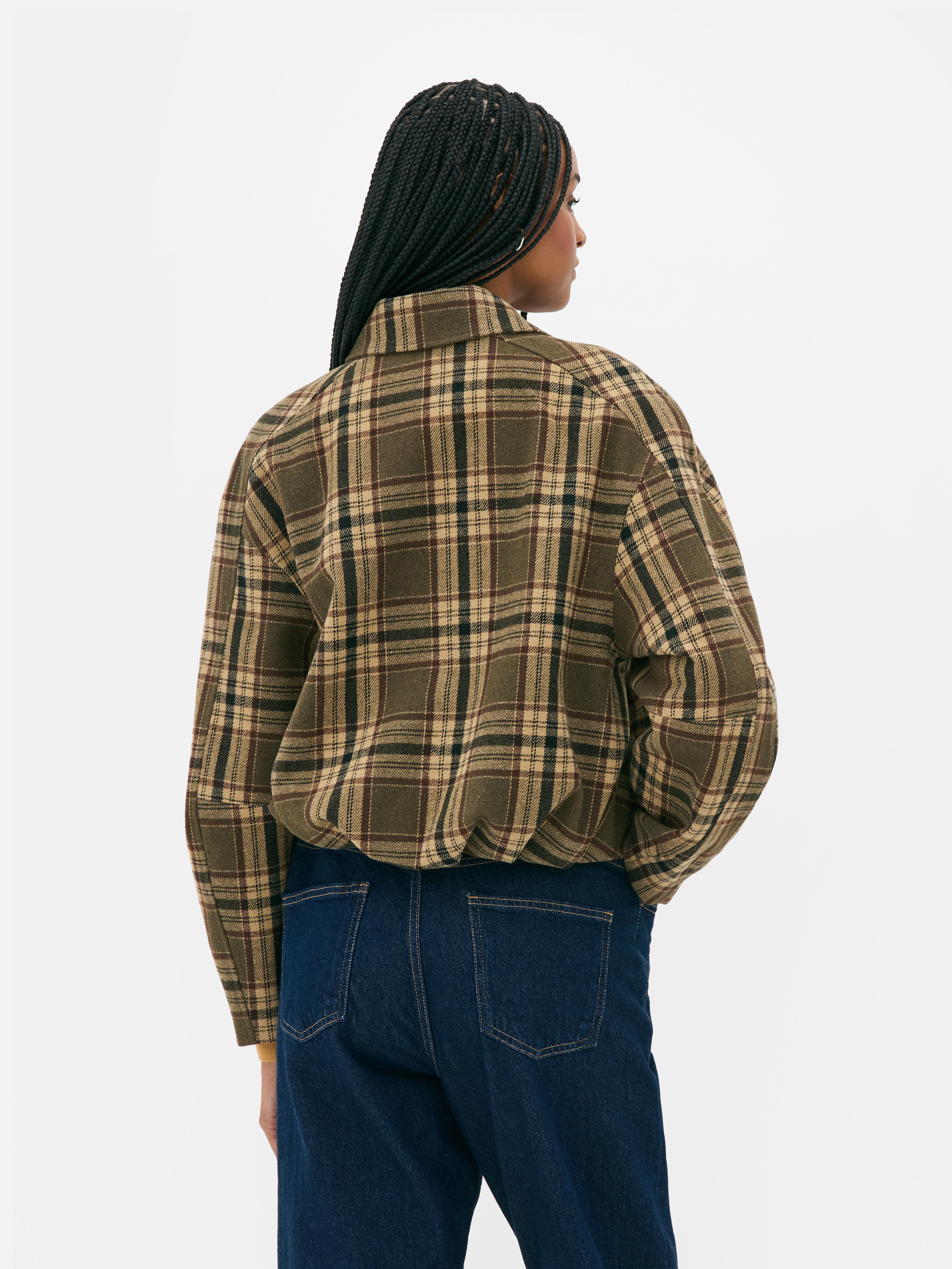 Check Bubble Hem Jacket