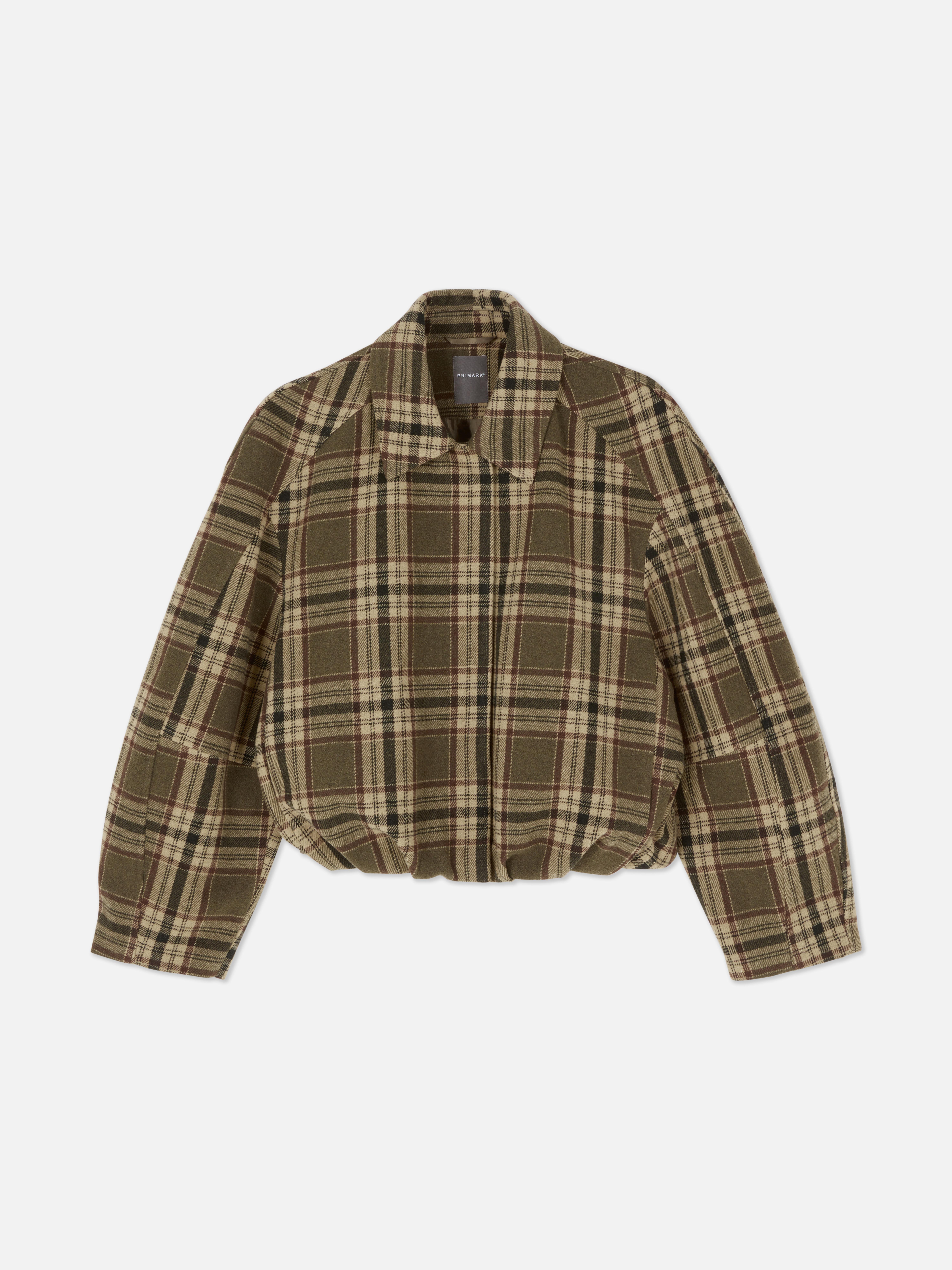 Check Bubble Hem Jacket