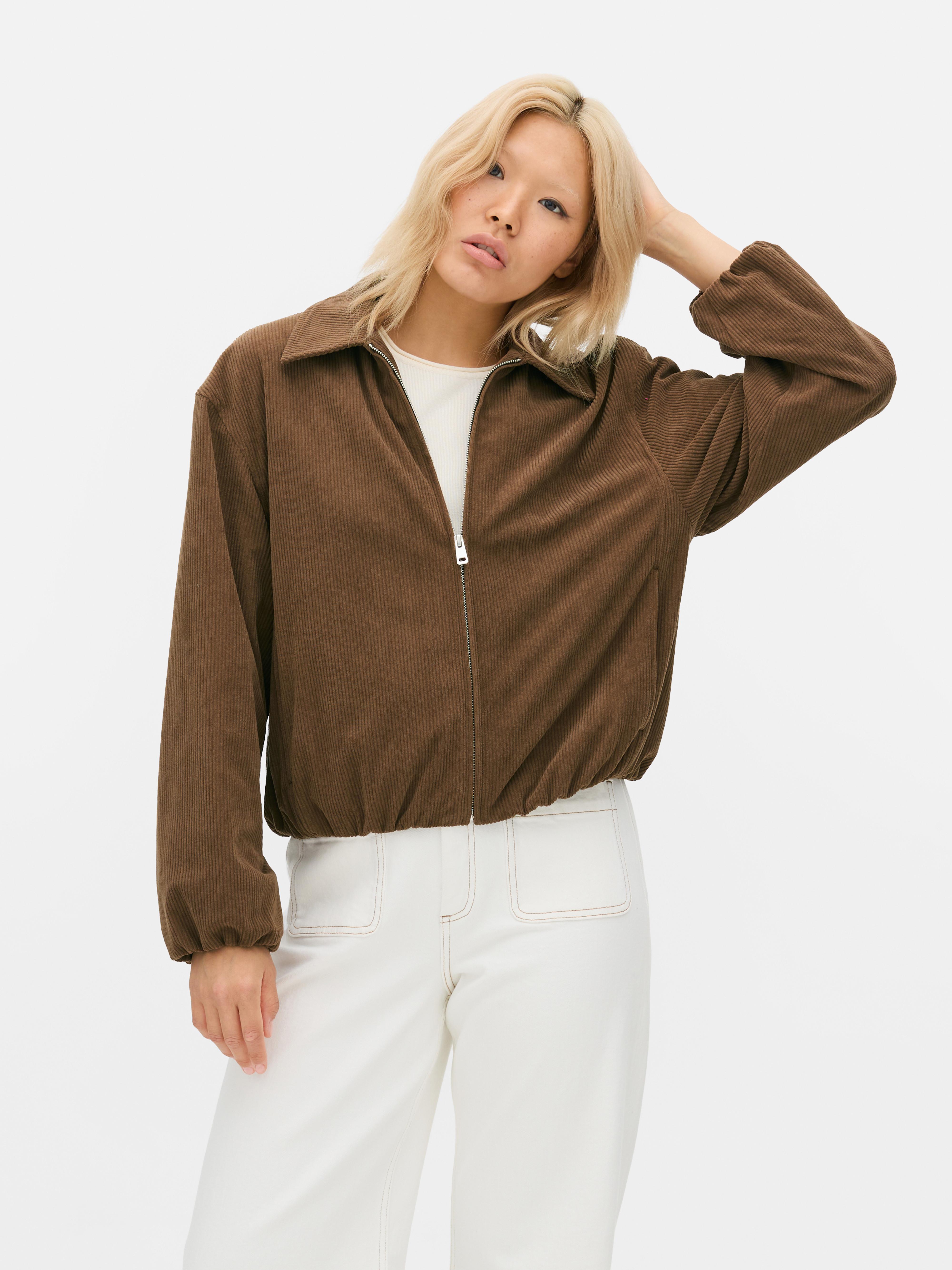 Cordjacke mit Ballonsaum
