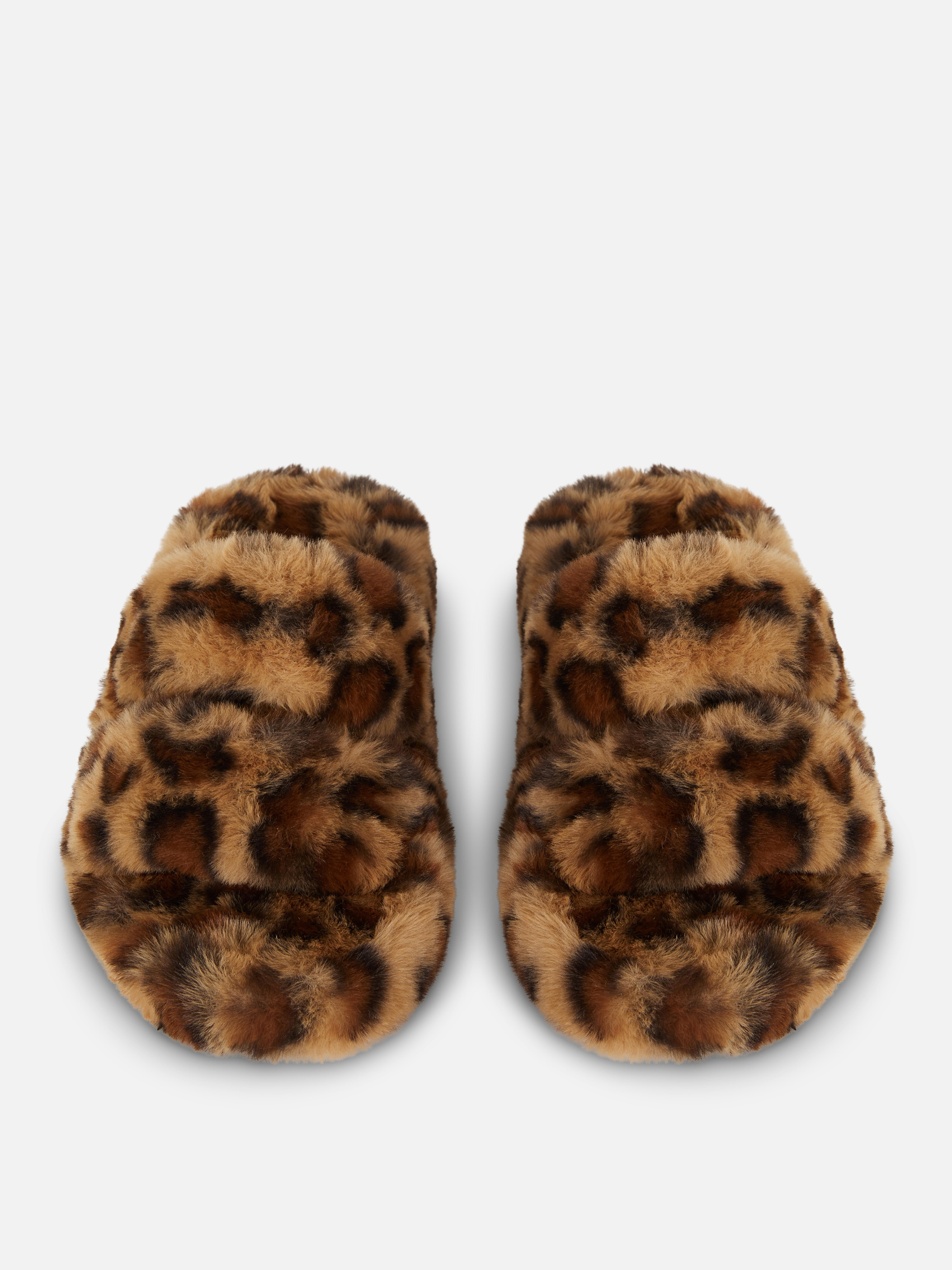 Double Strap Fluffy Slippers