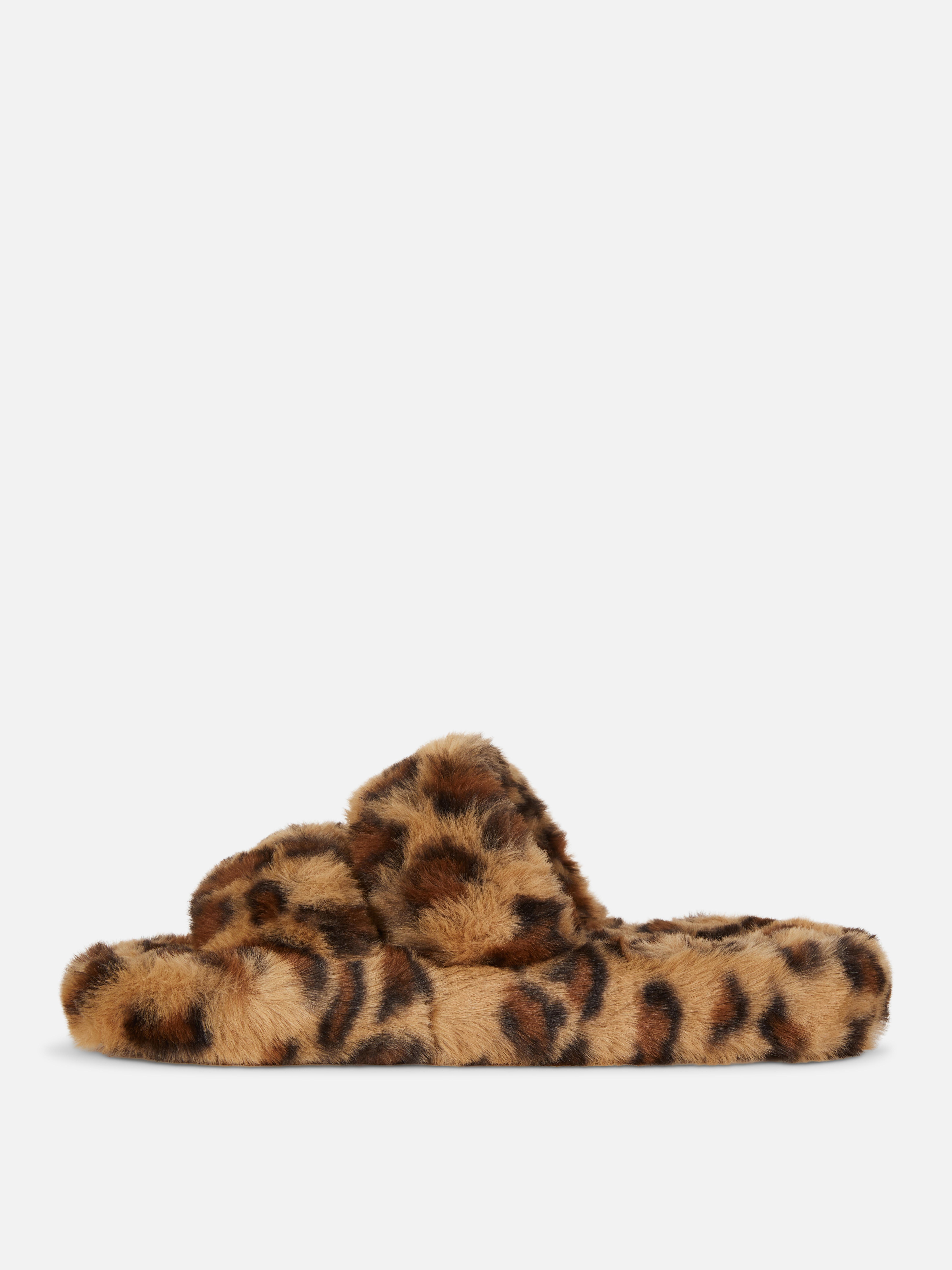 Double Strap Fluffy Slippers
