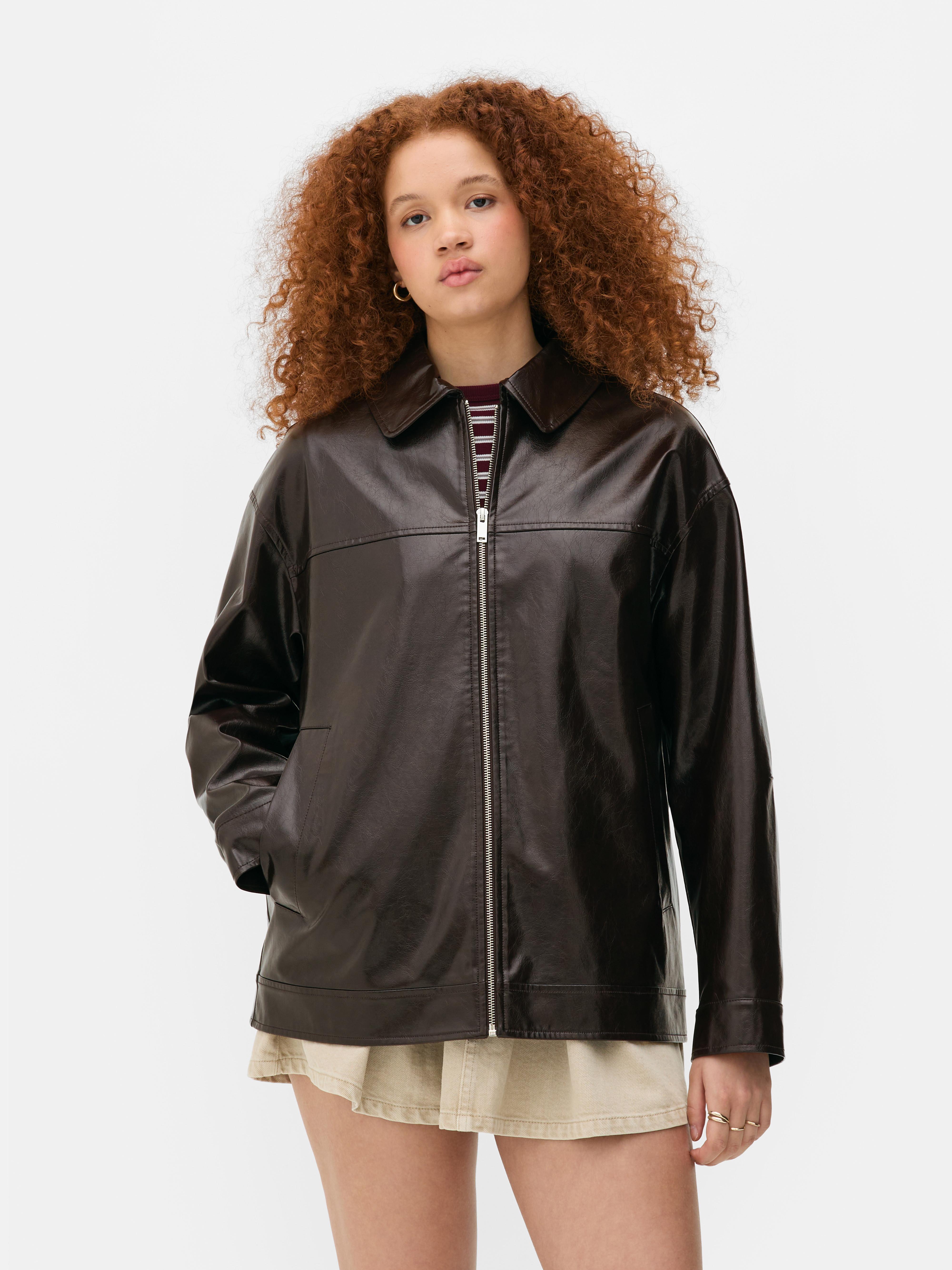 Relaxed Glossy Zip Jacket