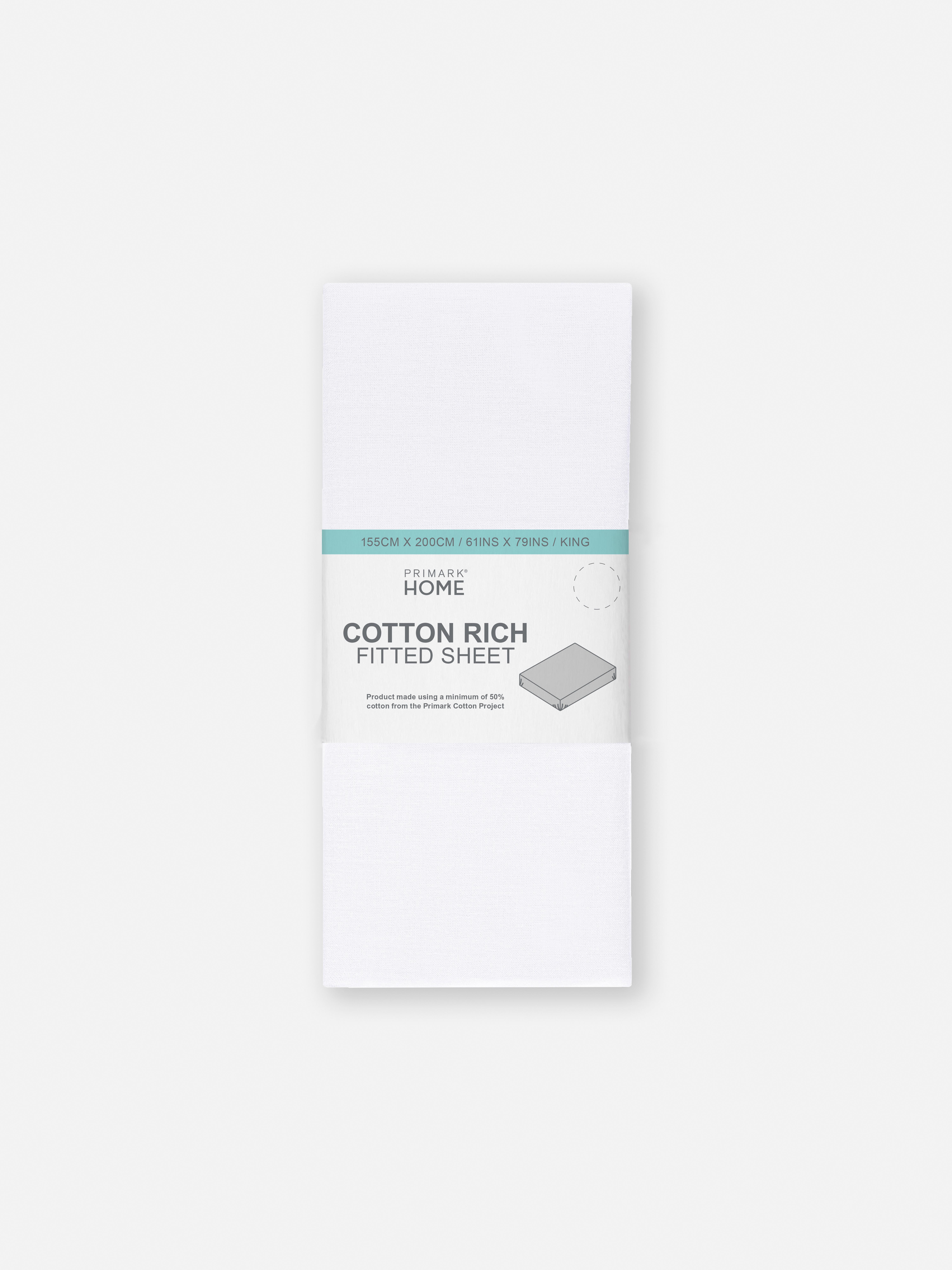 Cotton Rich King Fitted Sheet