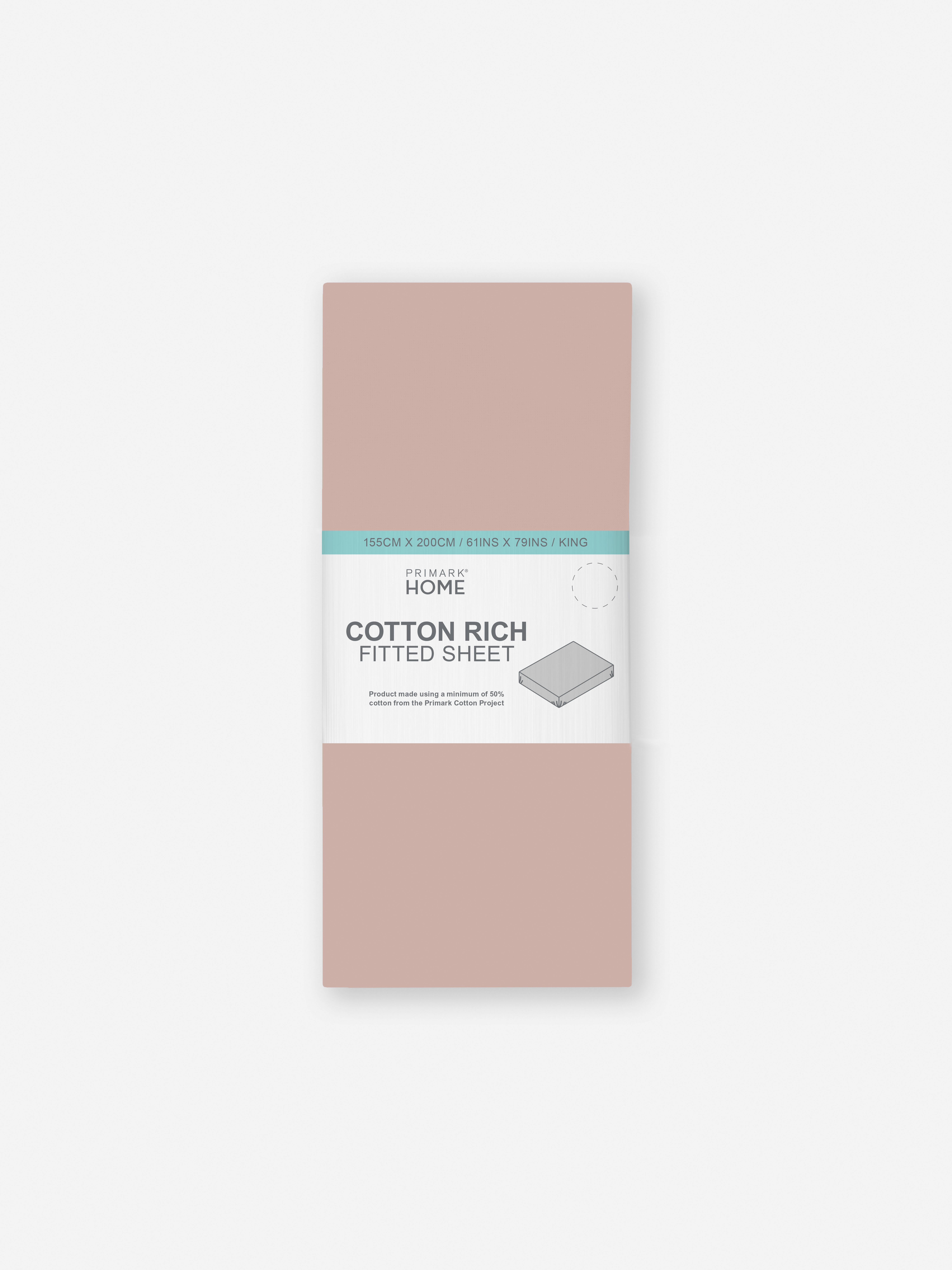 Cotton Rich King Fitted Sheet