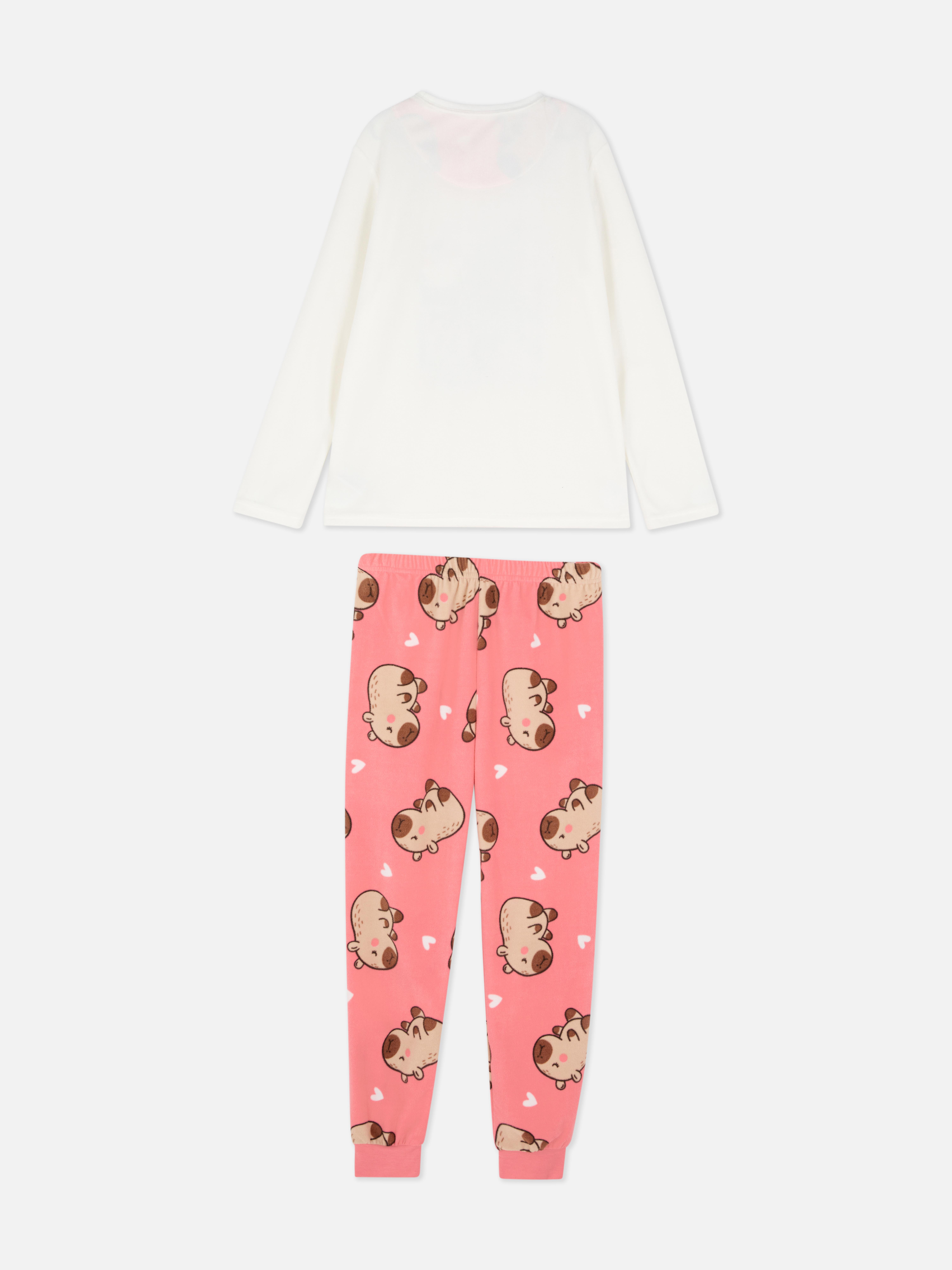 7-15 años | Pijama polar con gráfico de capibara