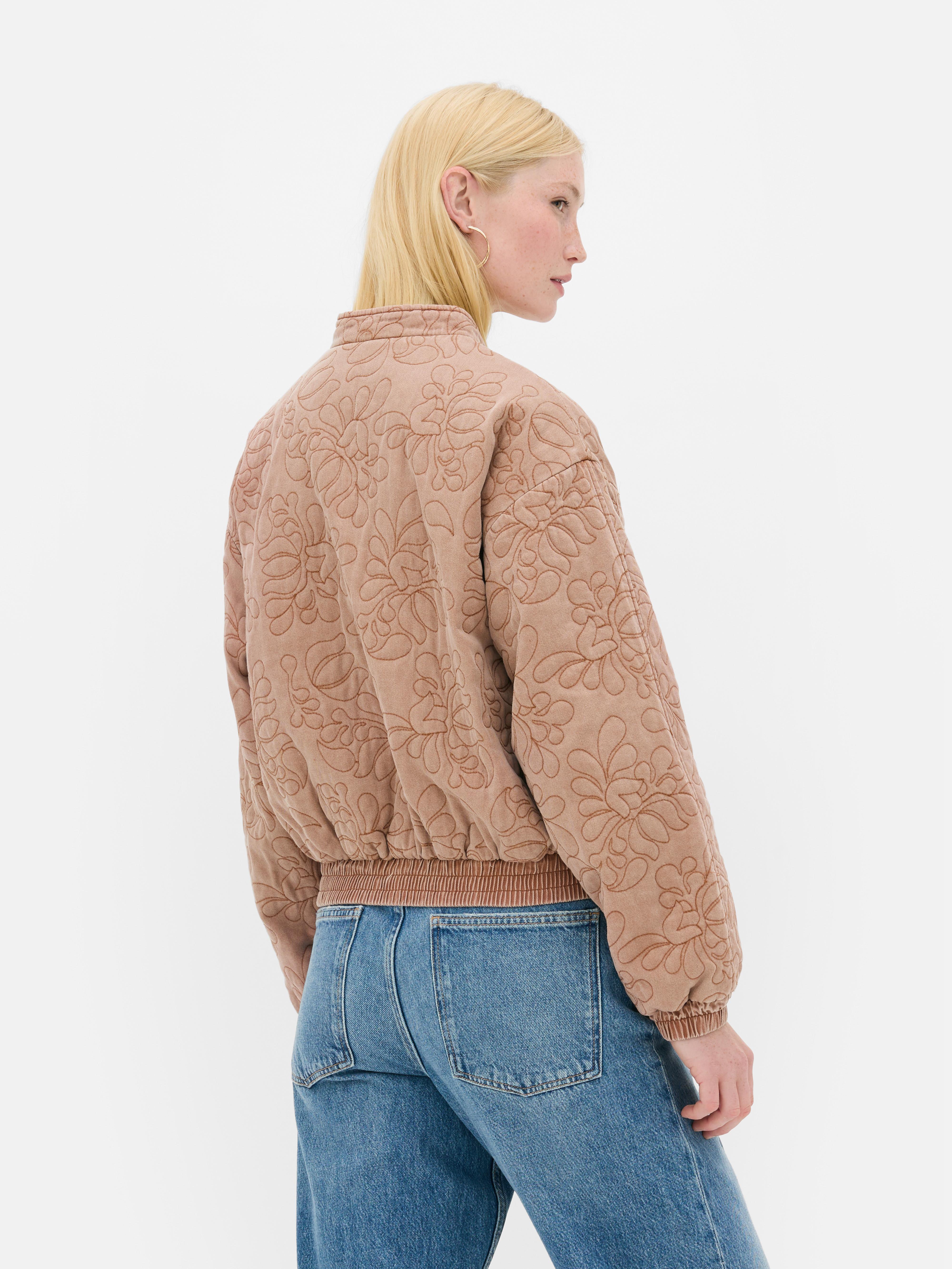 Floral Quilted Bomber Jacket