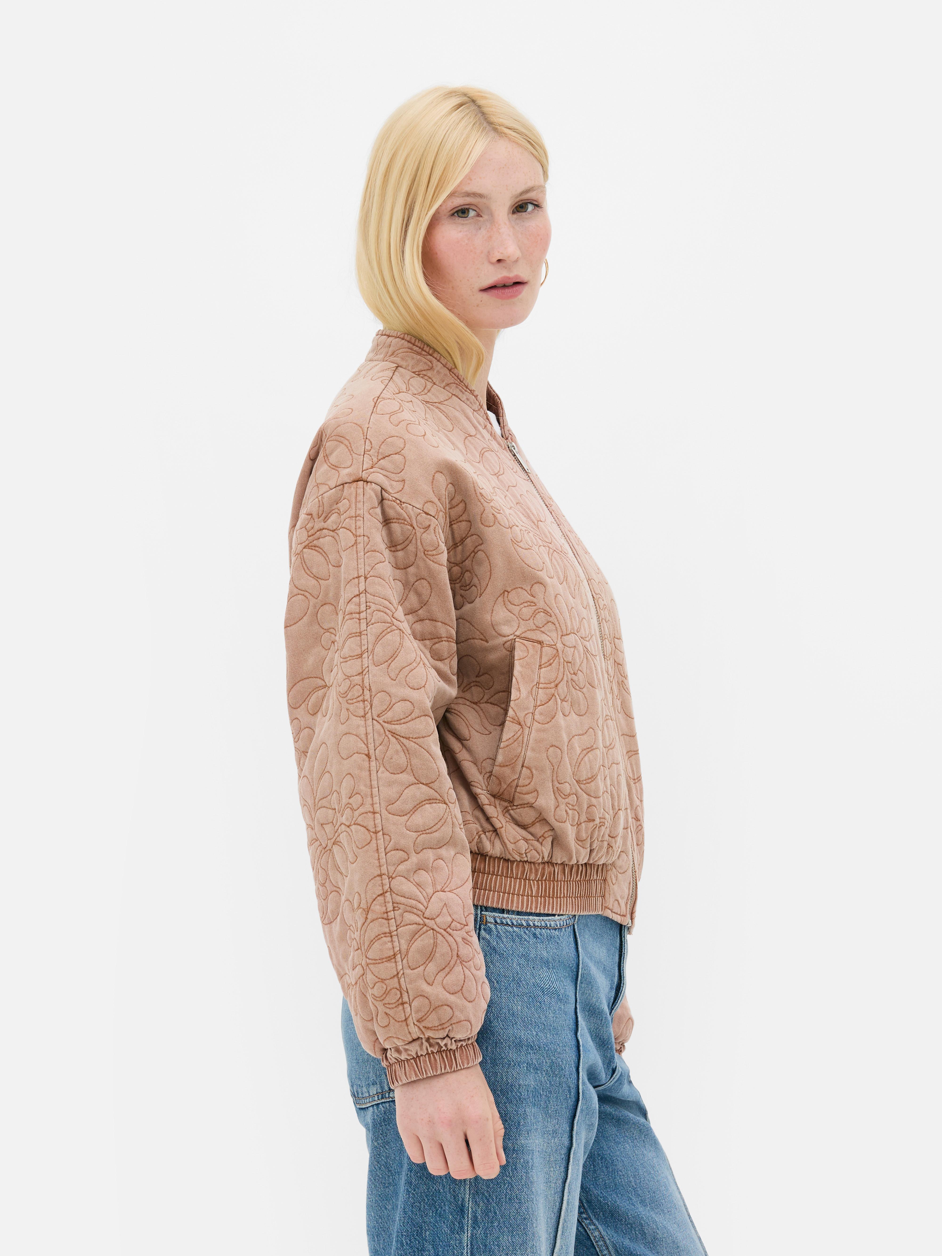 Floral Quilted Bomber Jacket