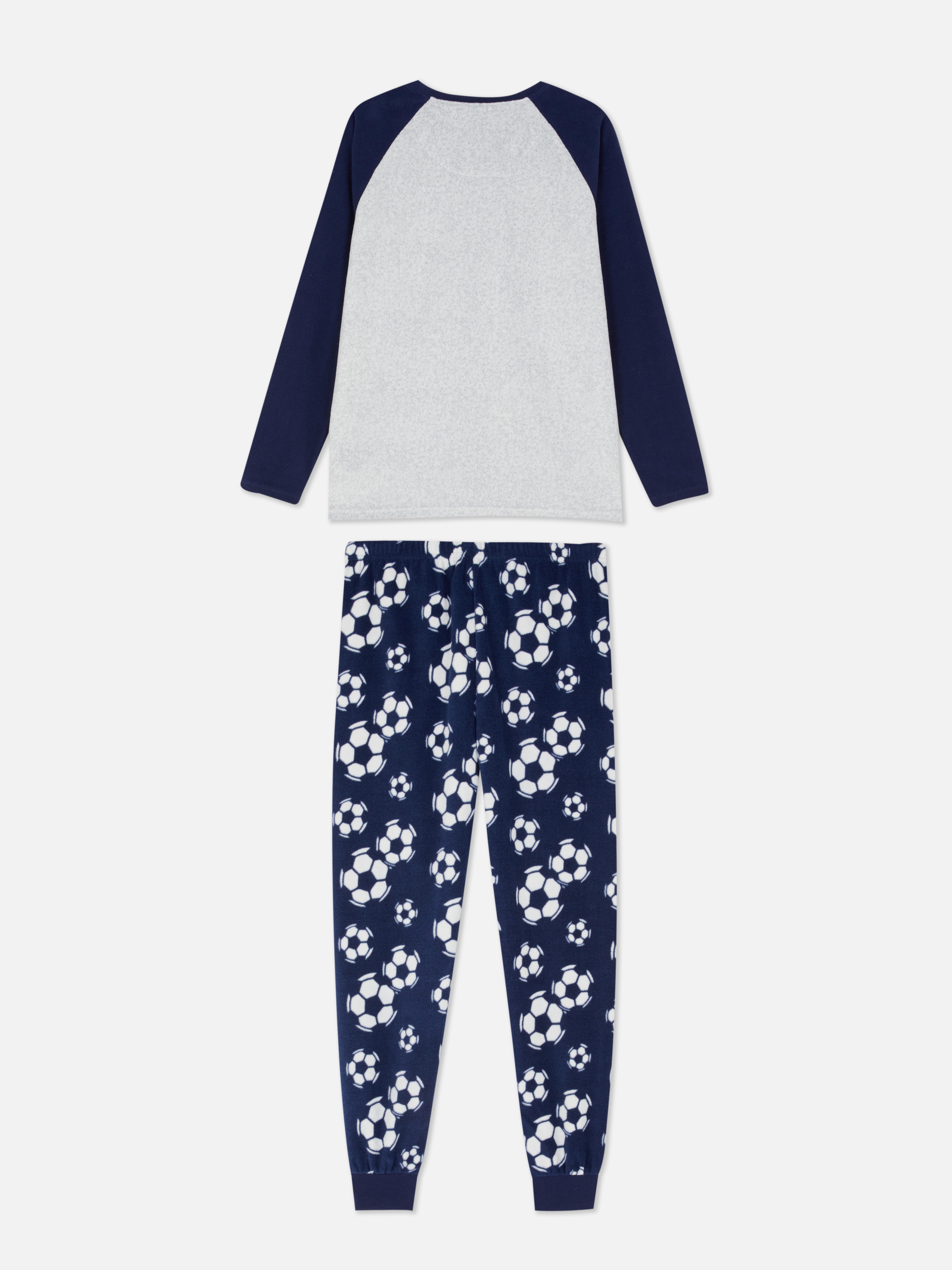 Fleece pyjama met voetbalprint