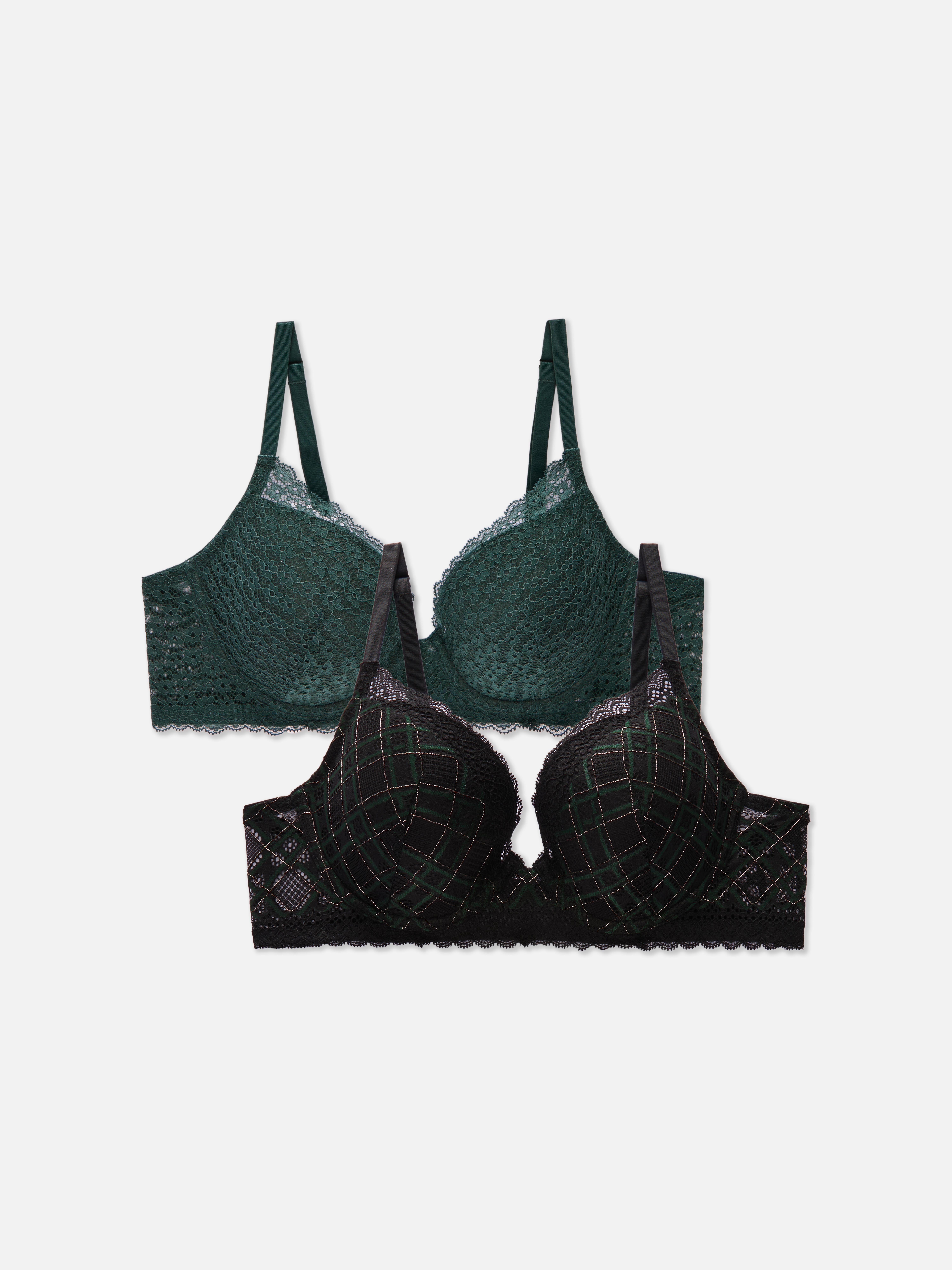 2pk Lace Plunge Bras