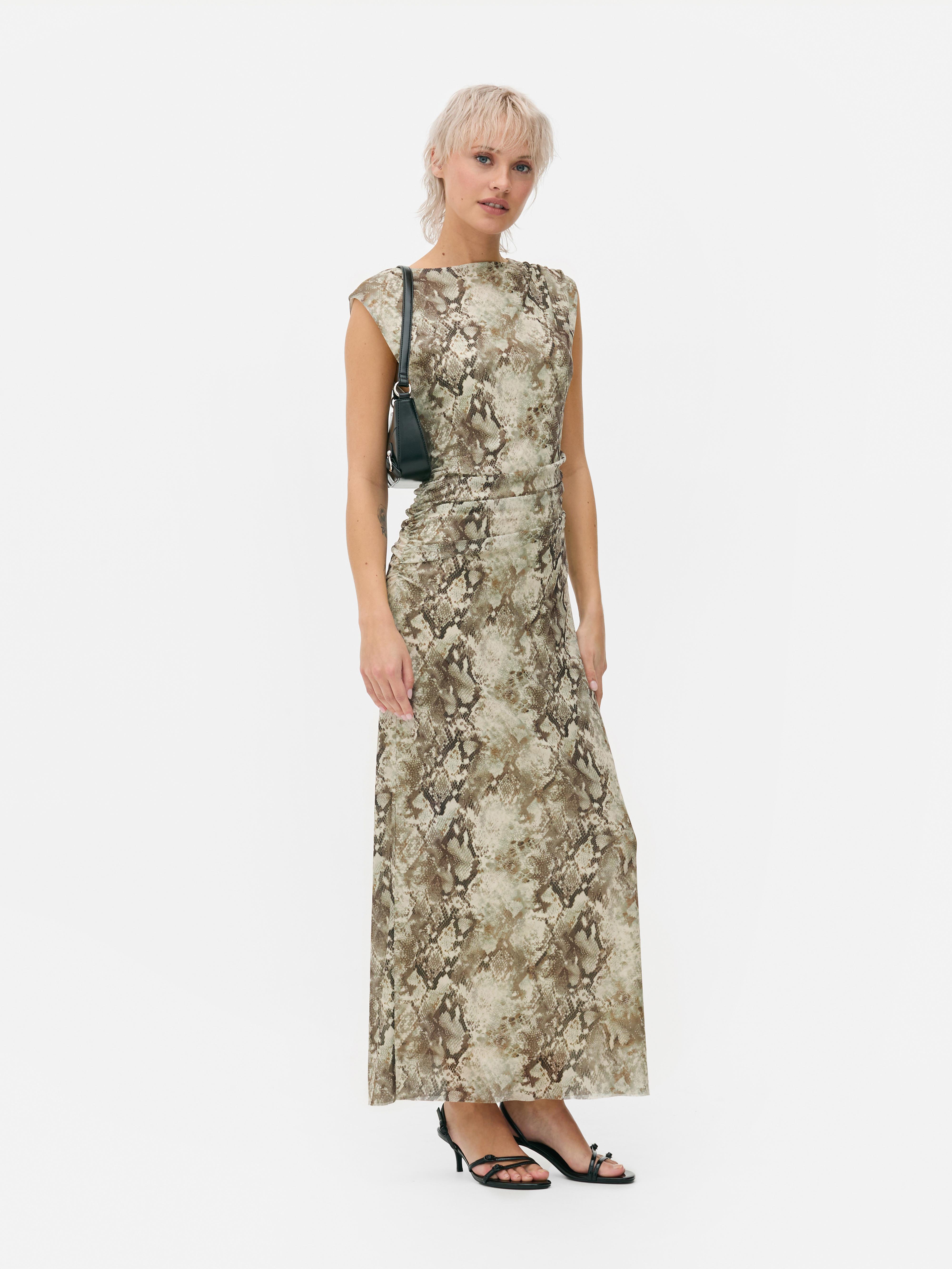 Snake Print Maxi Dress