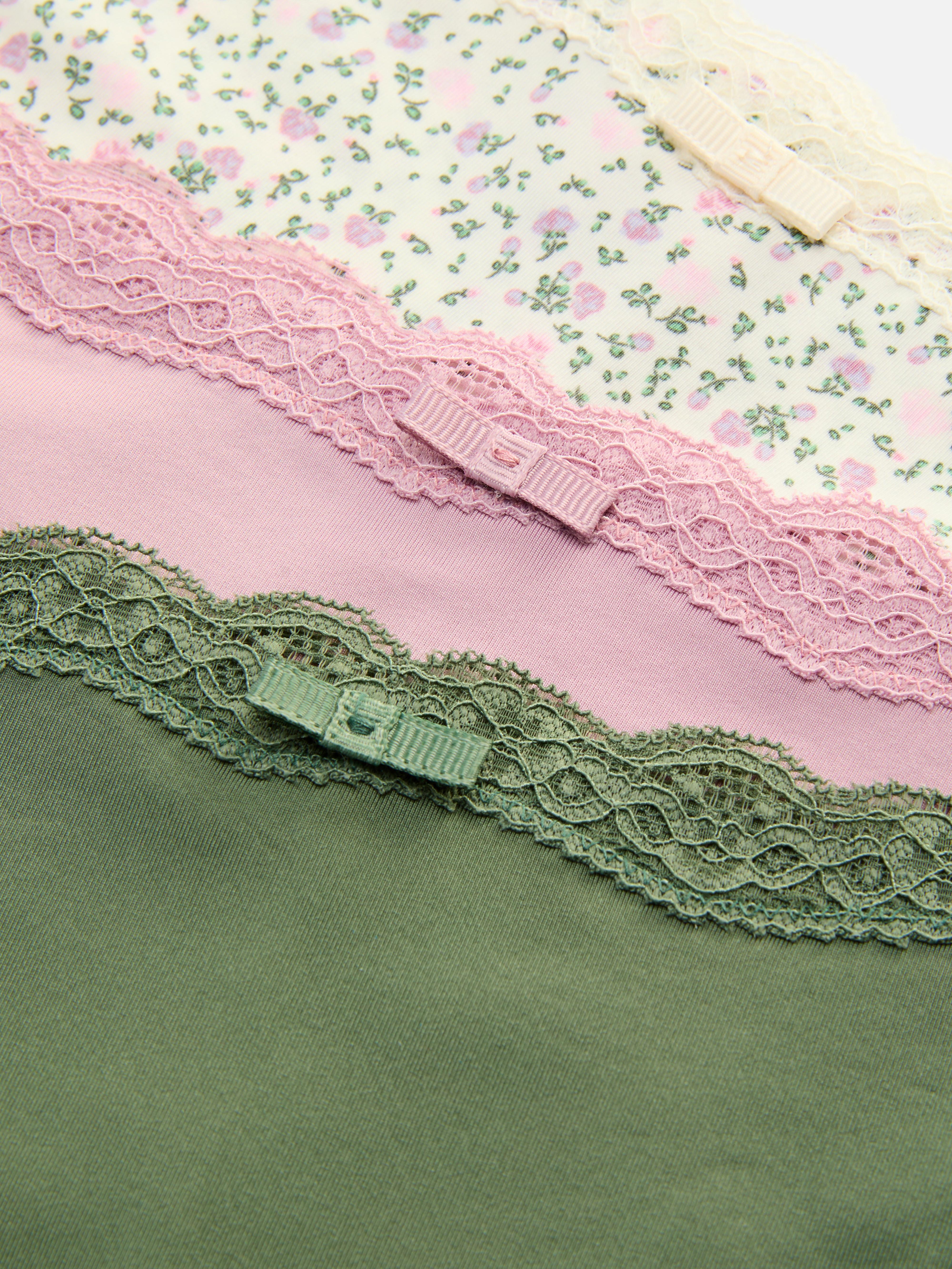 3pk Lace Trim Hipster Briefs