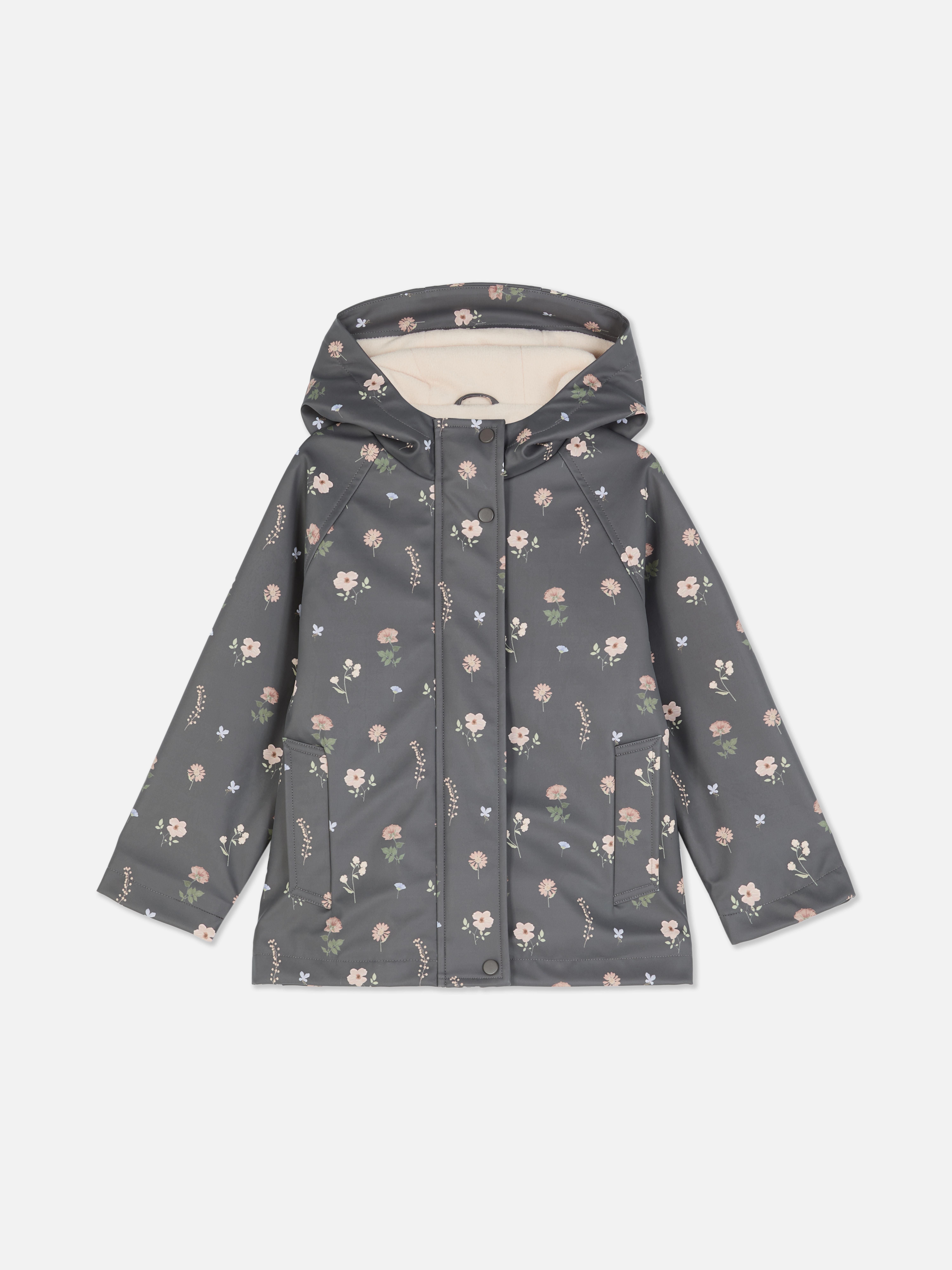 Regenjas met capuchon en bloemenprint
