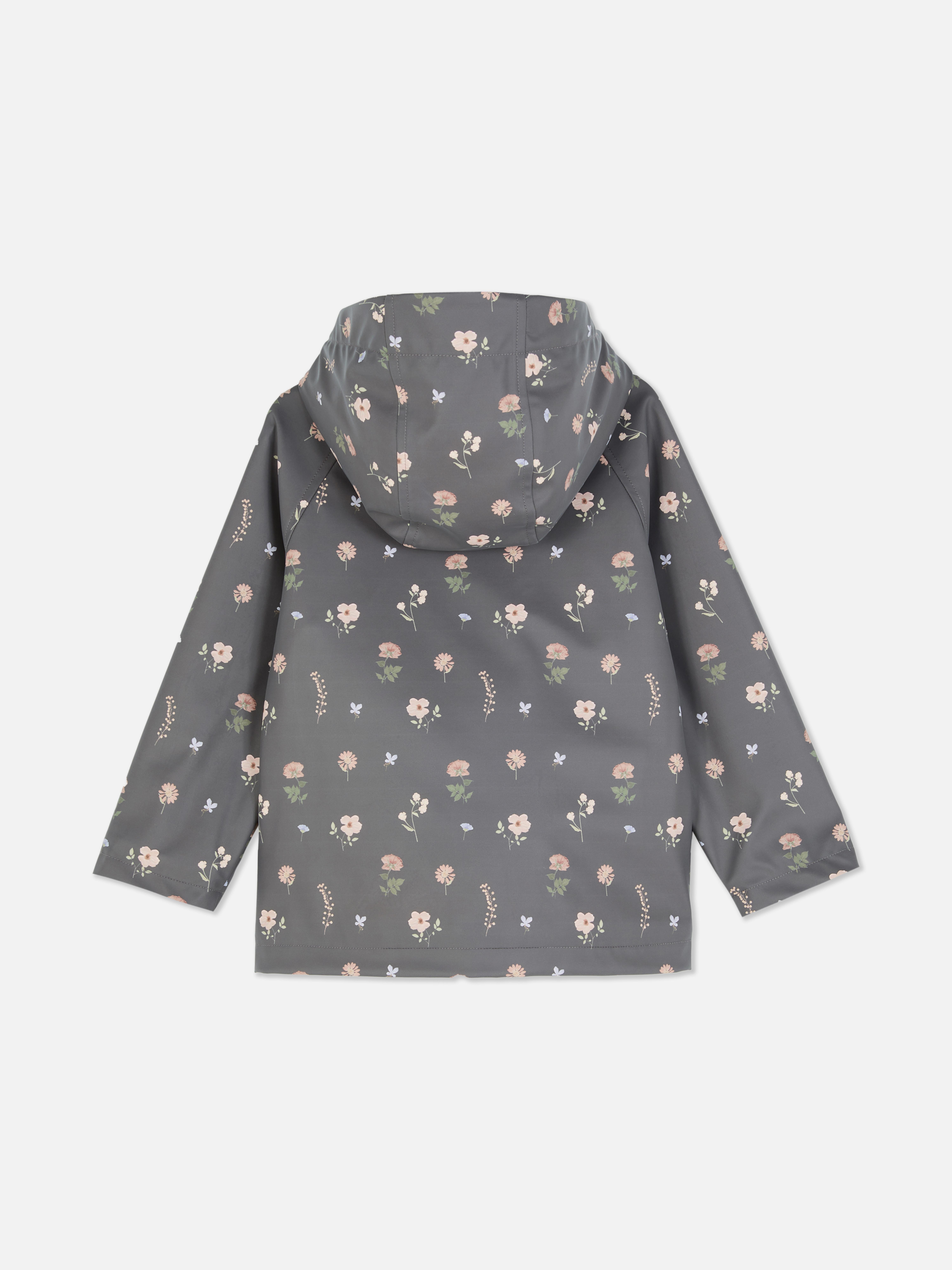 Regenjas met capuchon en bloemenprint