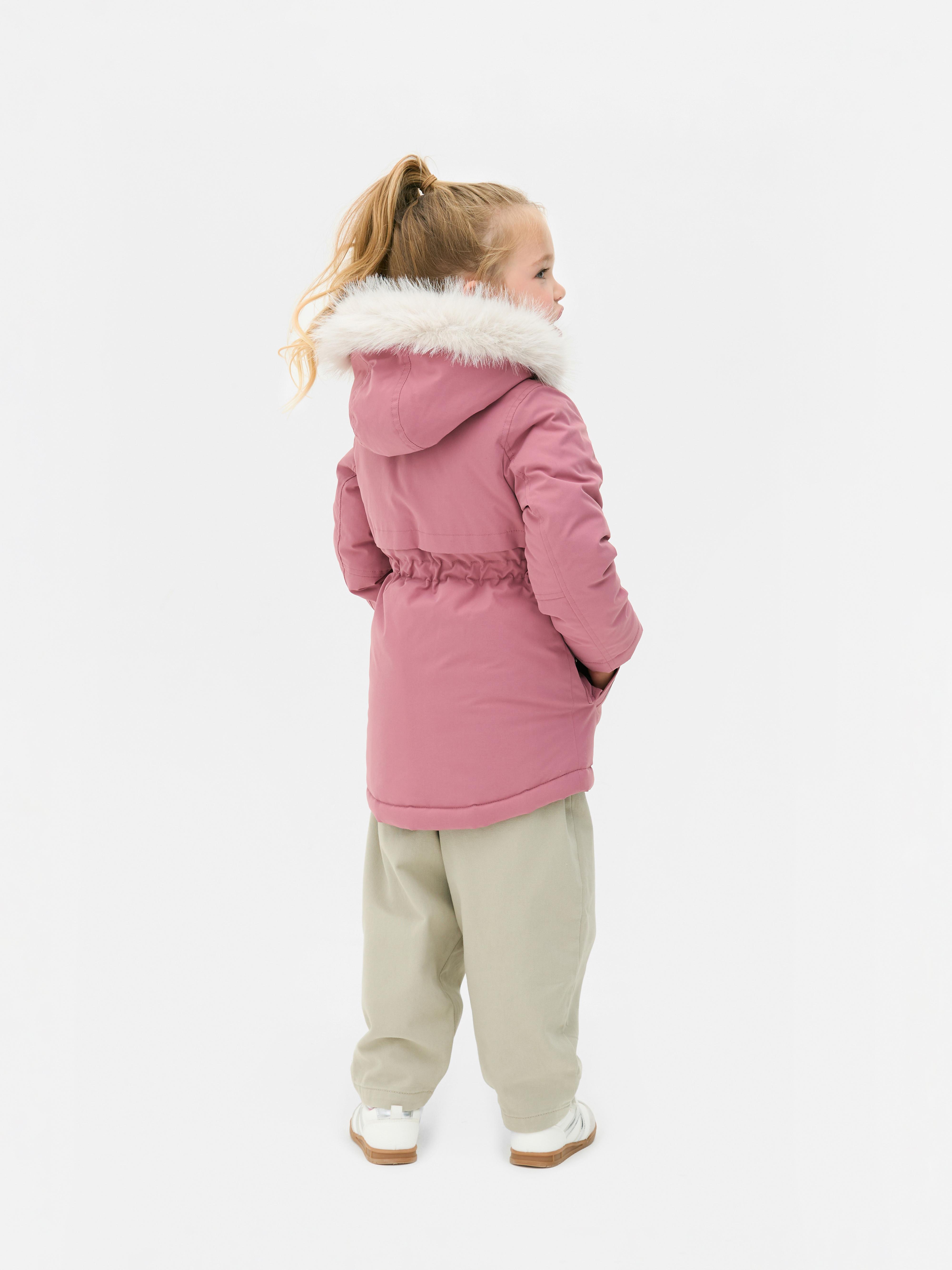 1,5-8 anos | Parka acabamento imitação pelo