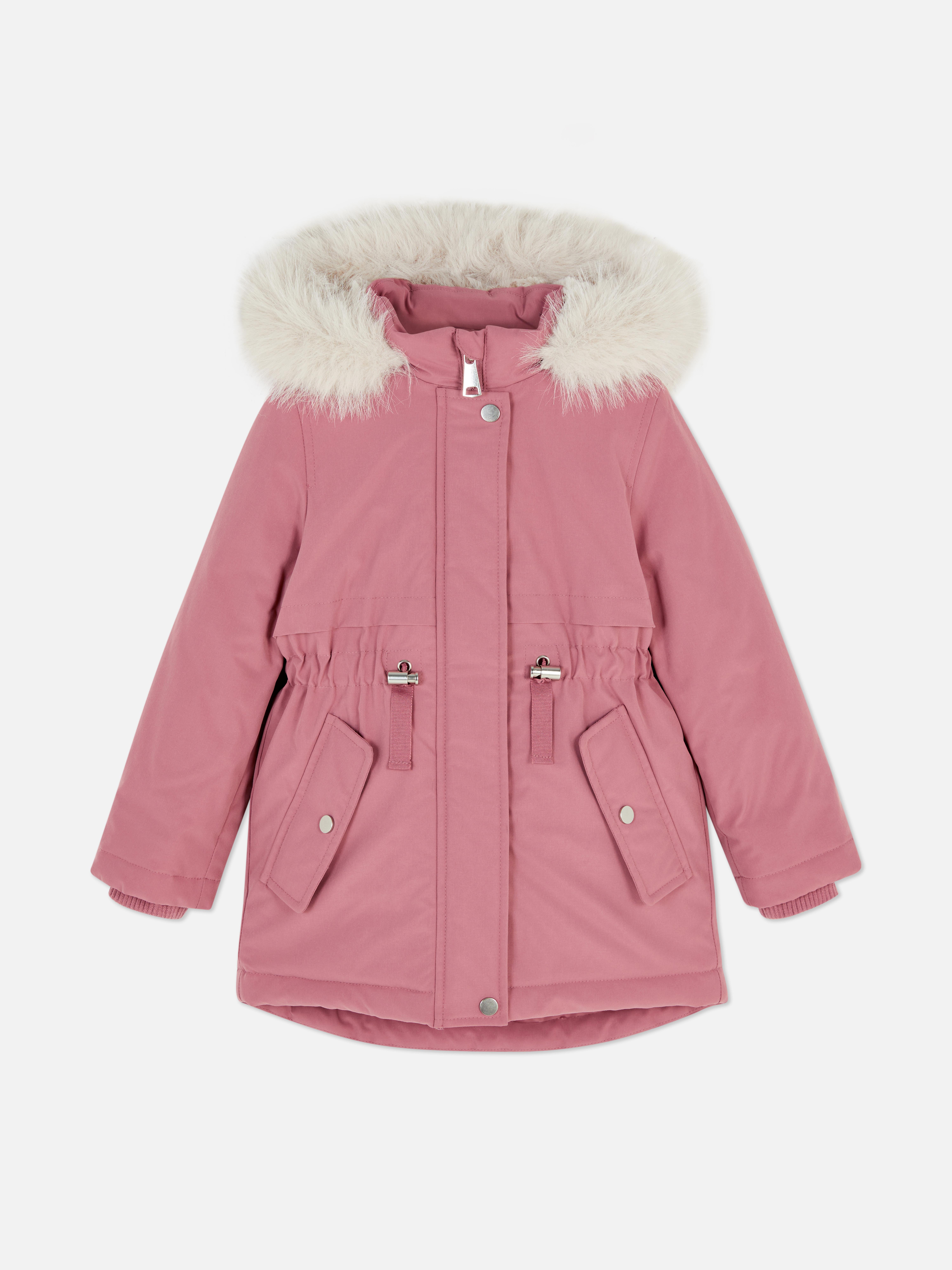 1,5-8 anos | Parka acabamento imitação pelo