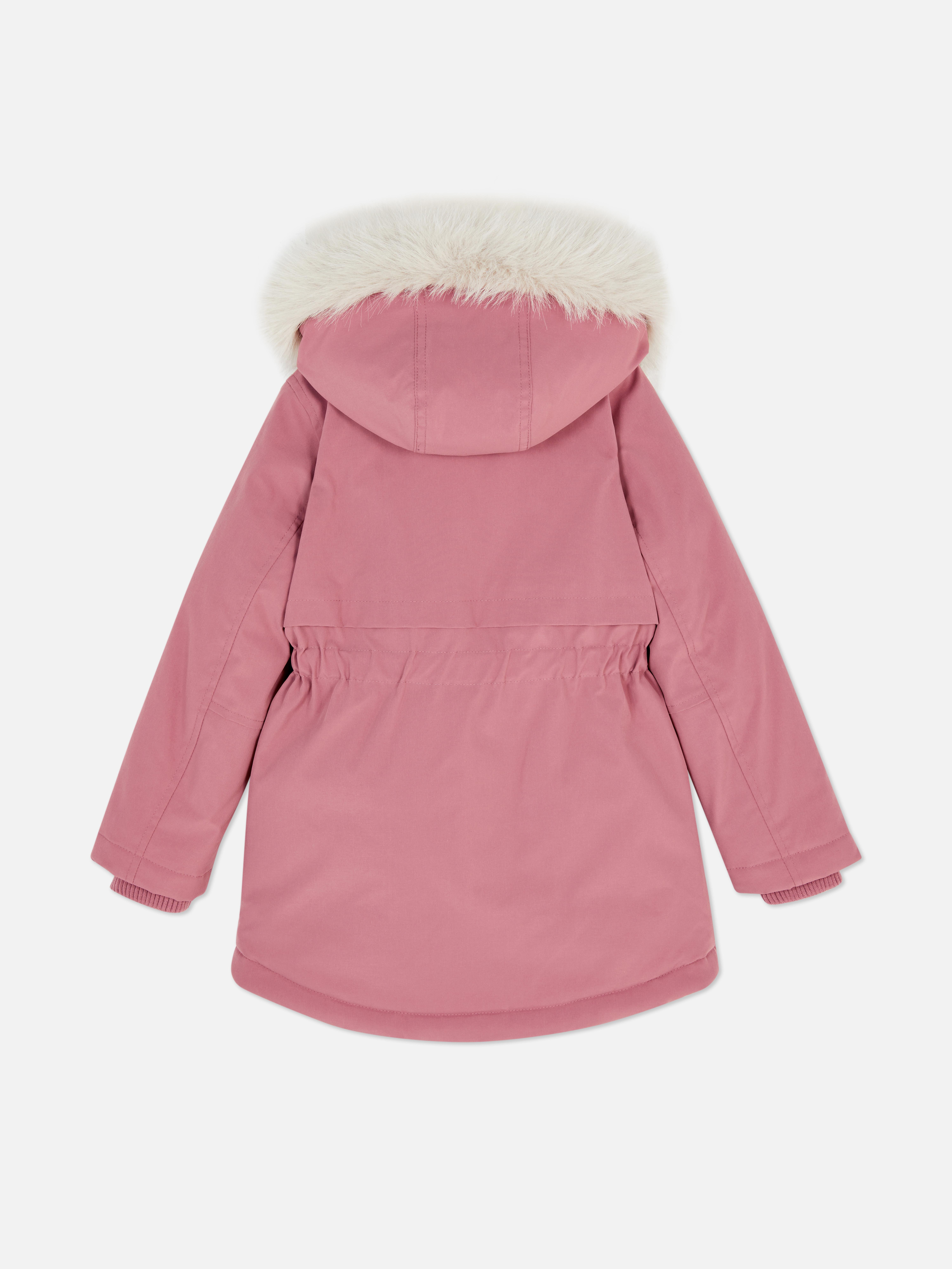 1,5-8 anos | Parka acabamento imitação pelo