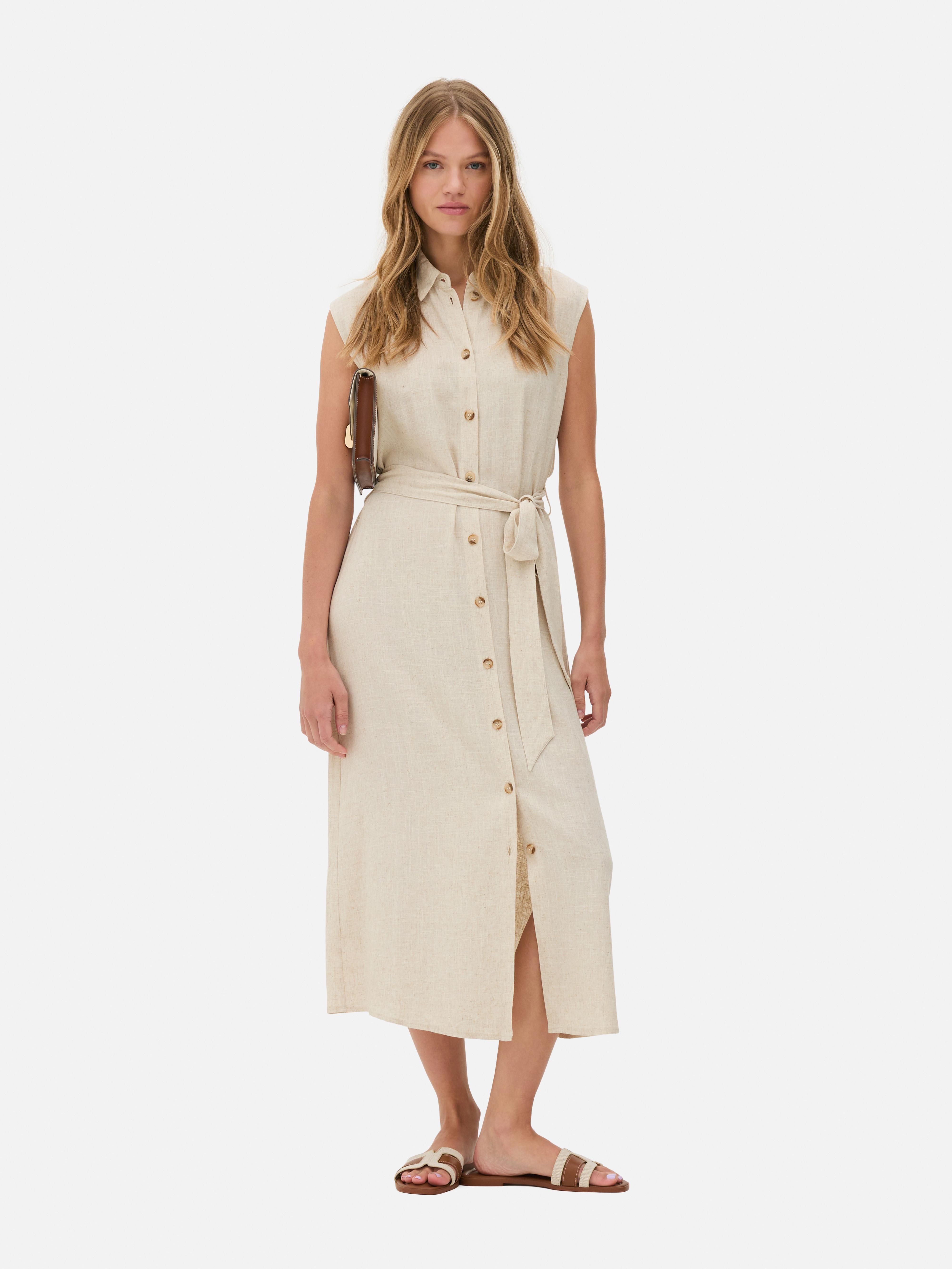 Belted Midi Shirt Dress