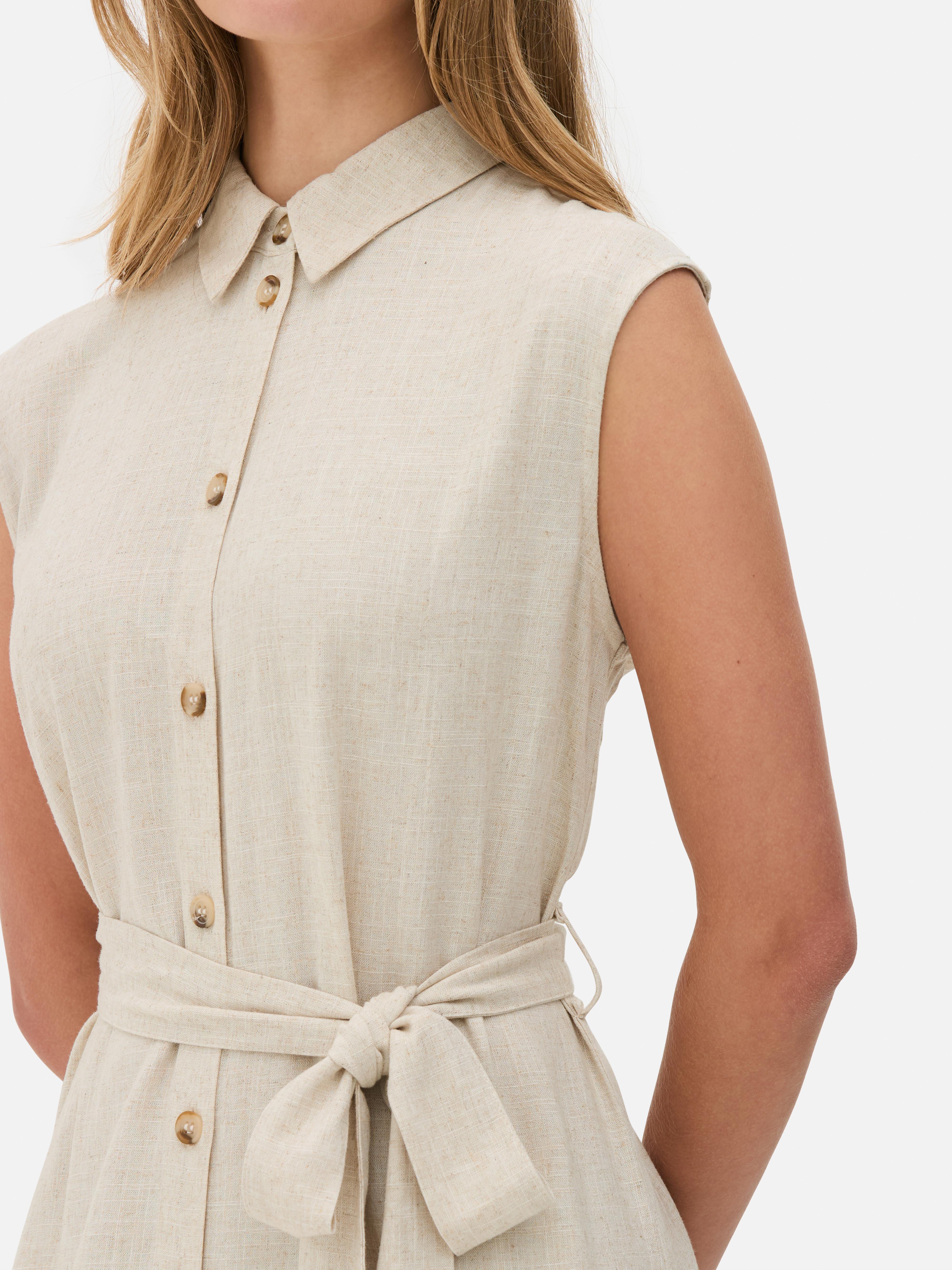 Vestido camiseiro midi c/ cinto