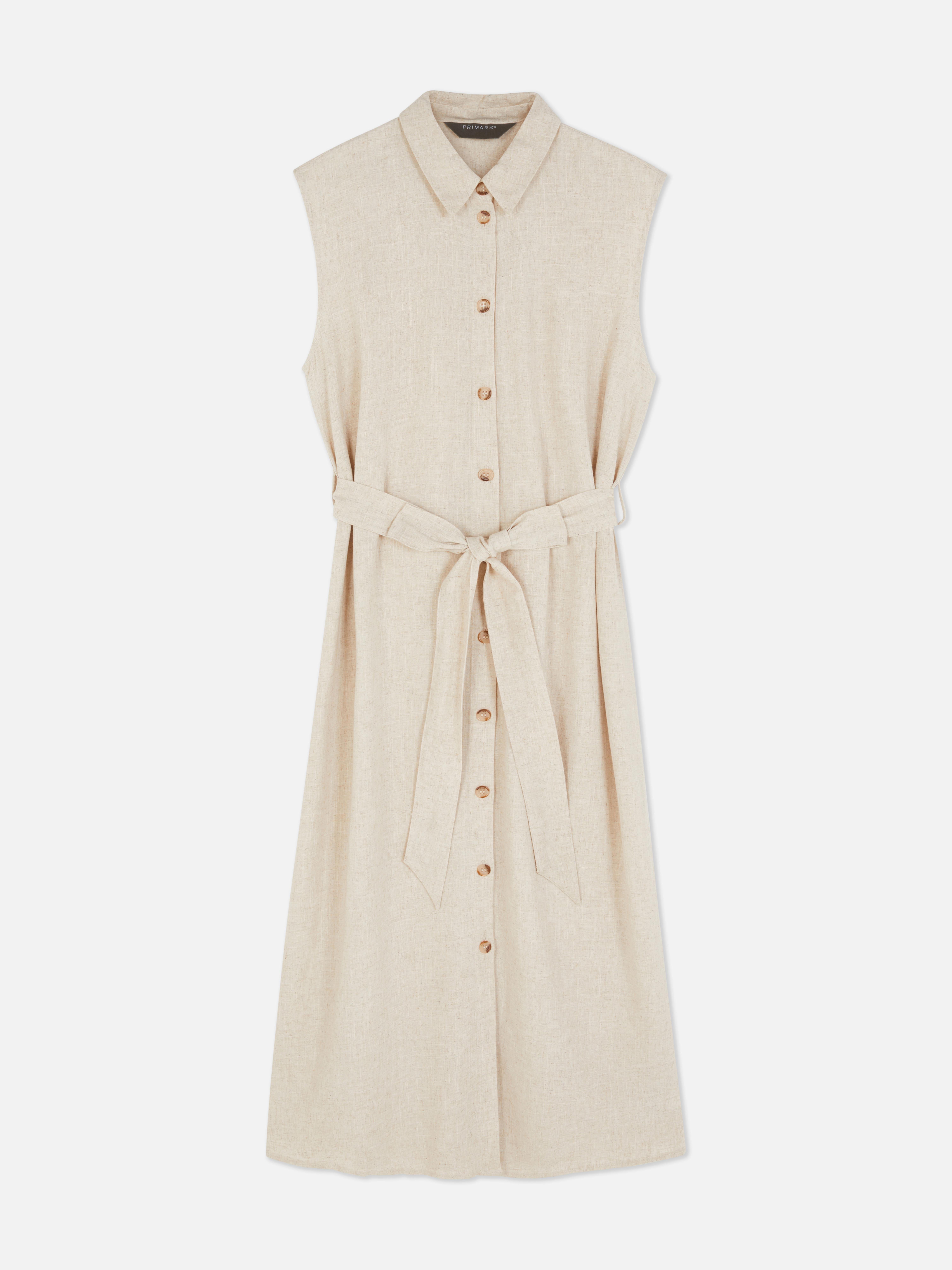 Vestido camiseiro midi c/ cinto