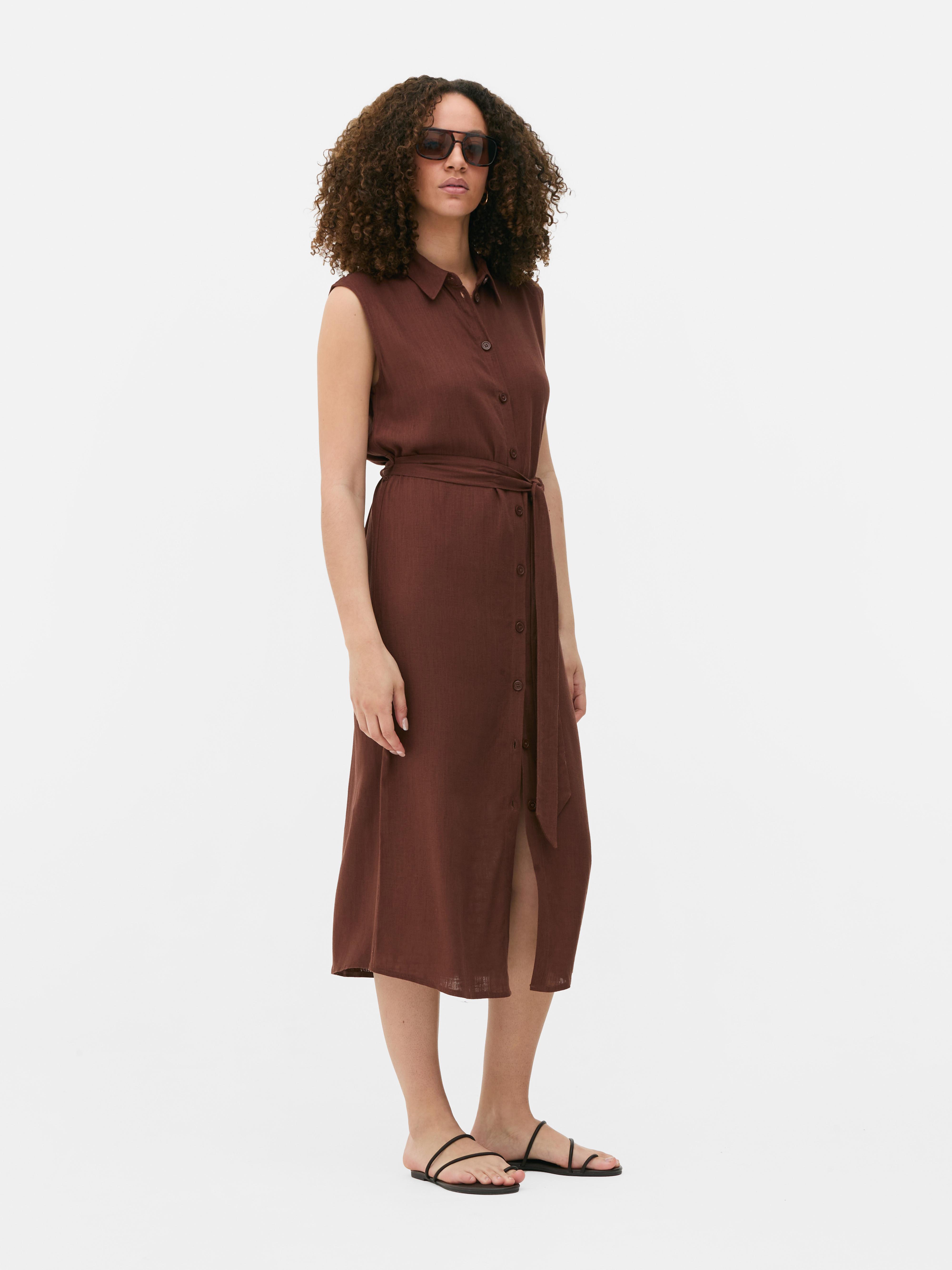 Belted Midi Shirt Dress