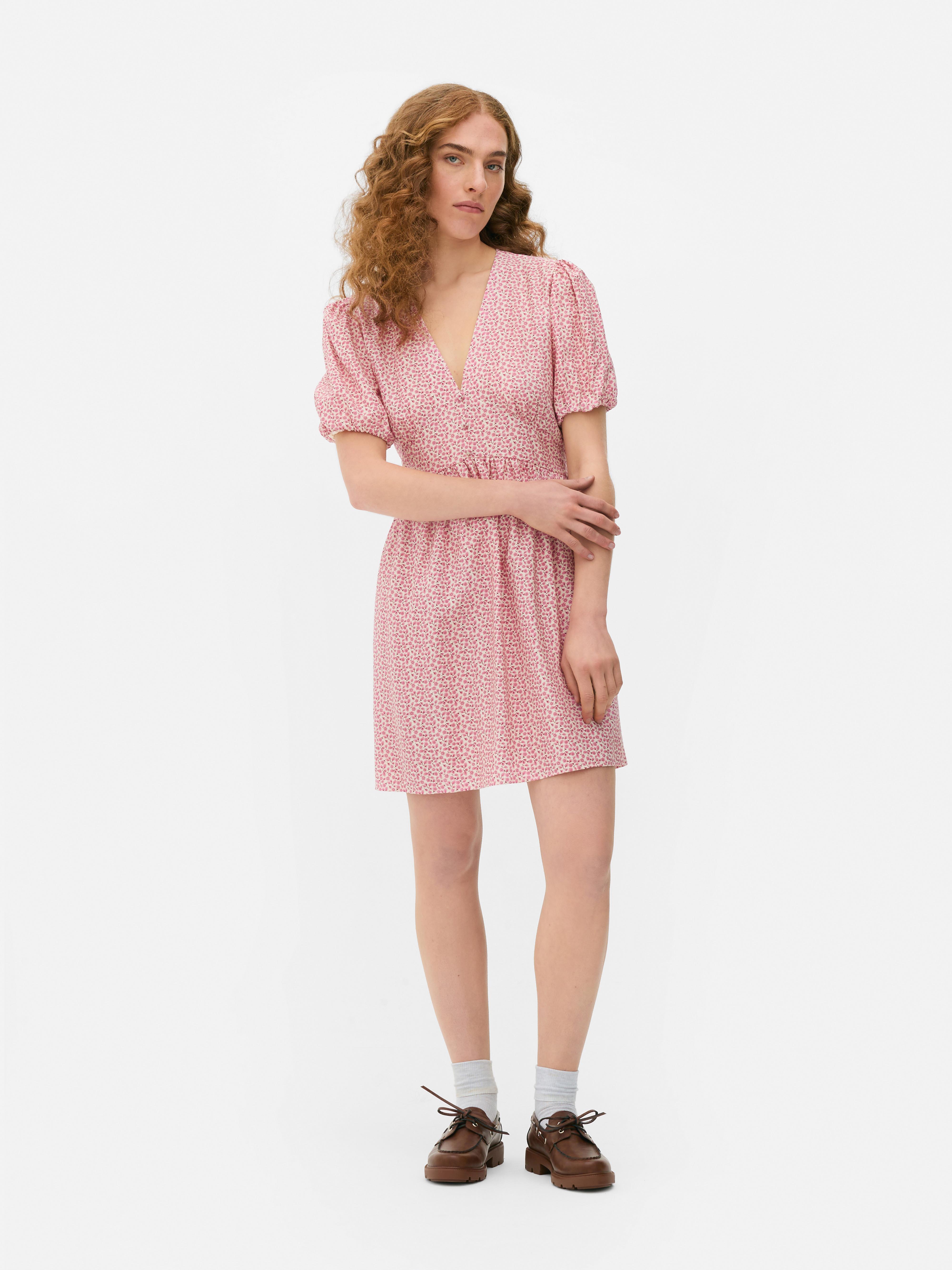 Puff Sleeve Mini Dress