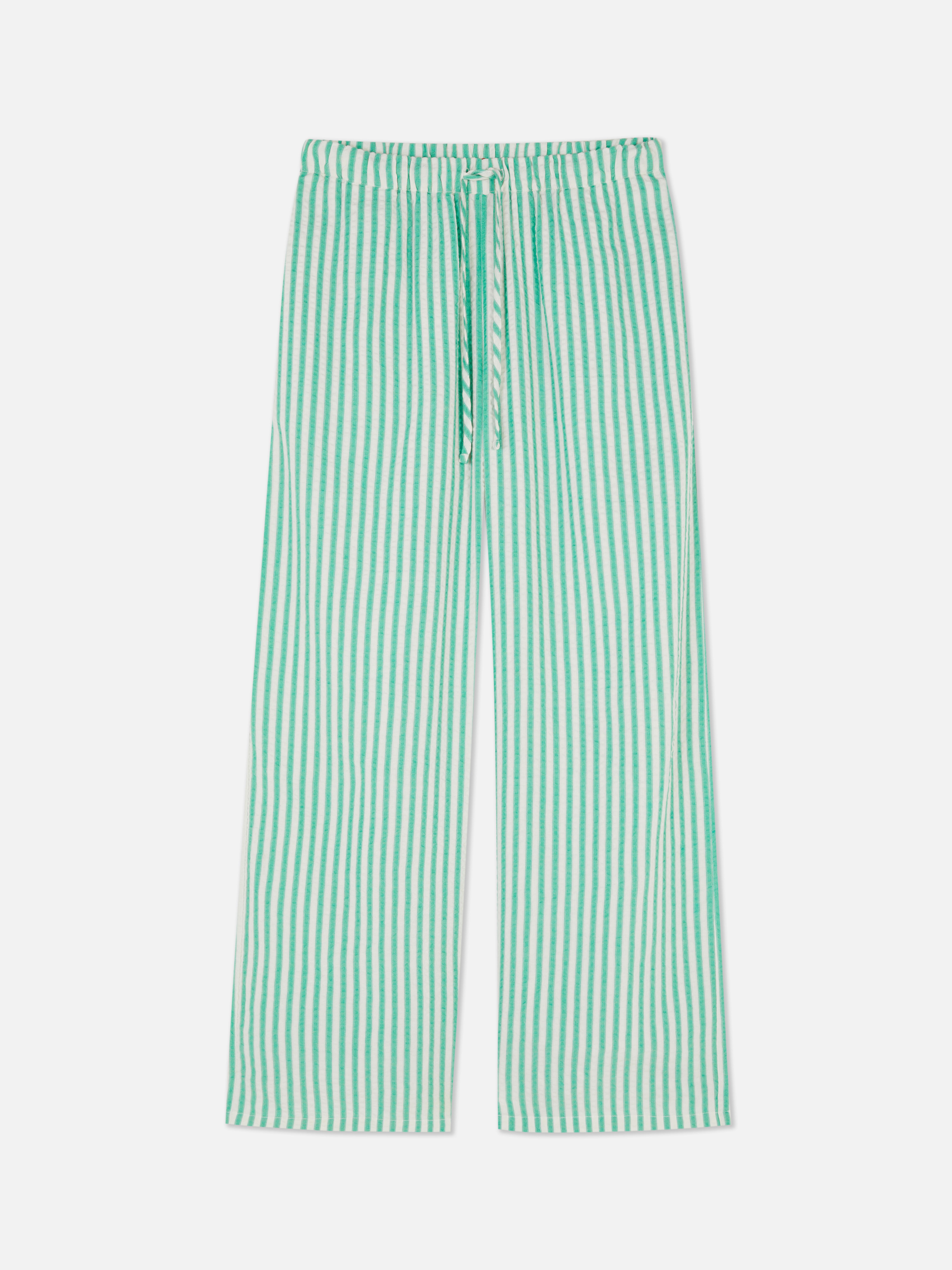 Pantaloni în dungi din material încrețit