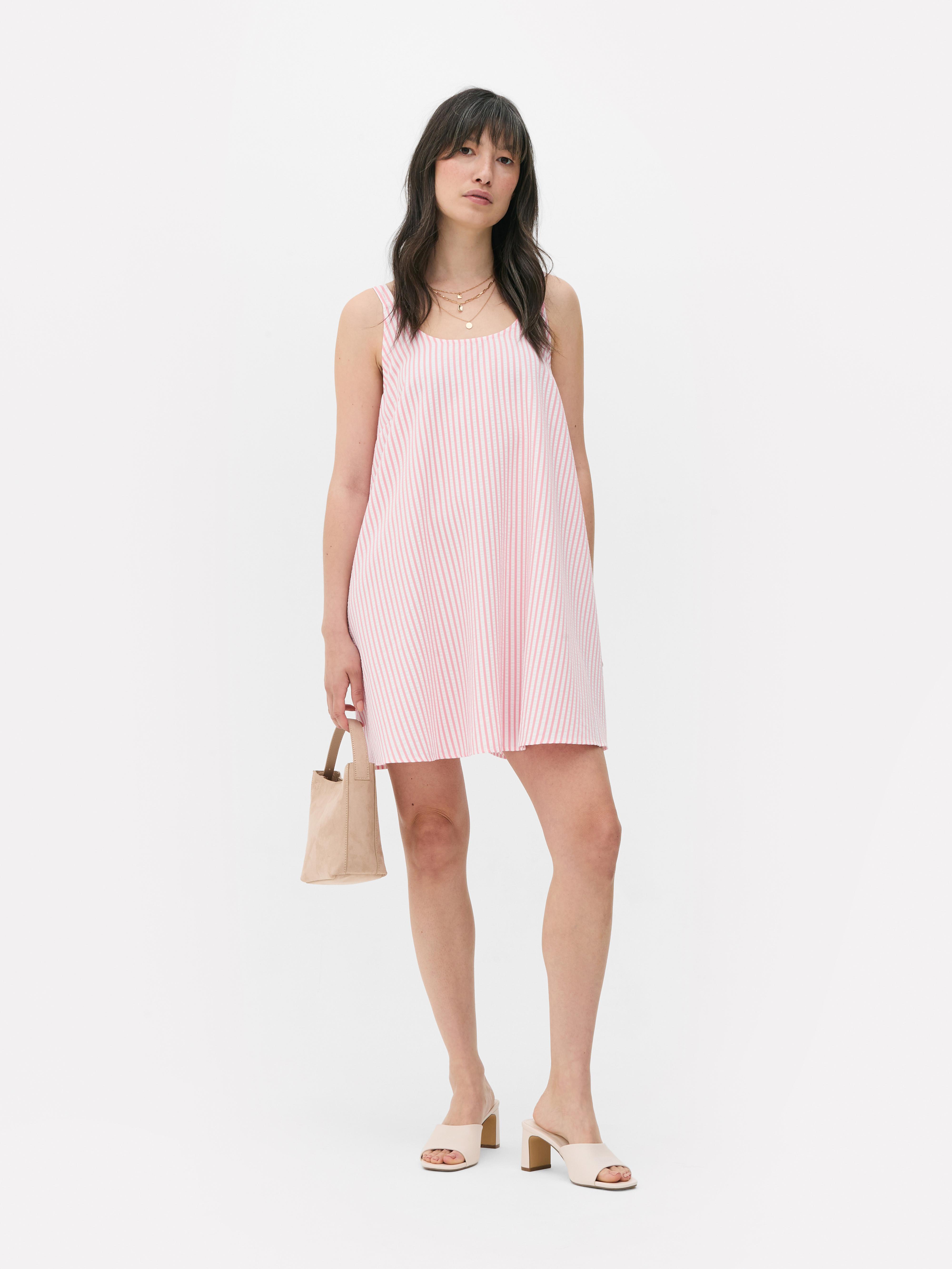 Mini robe en seersucker à bretelles
