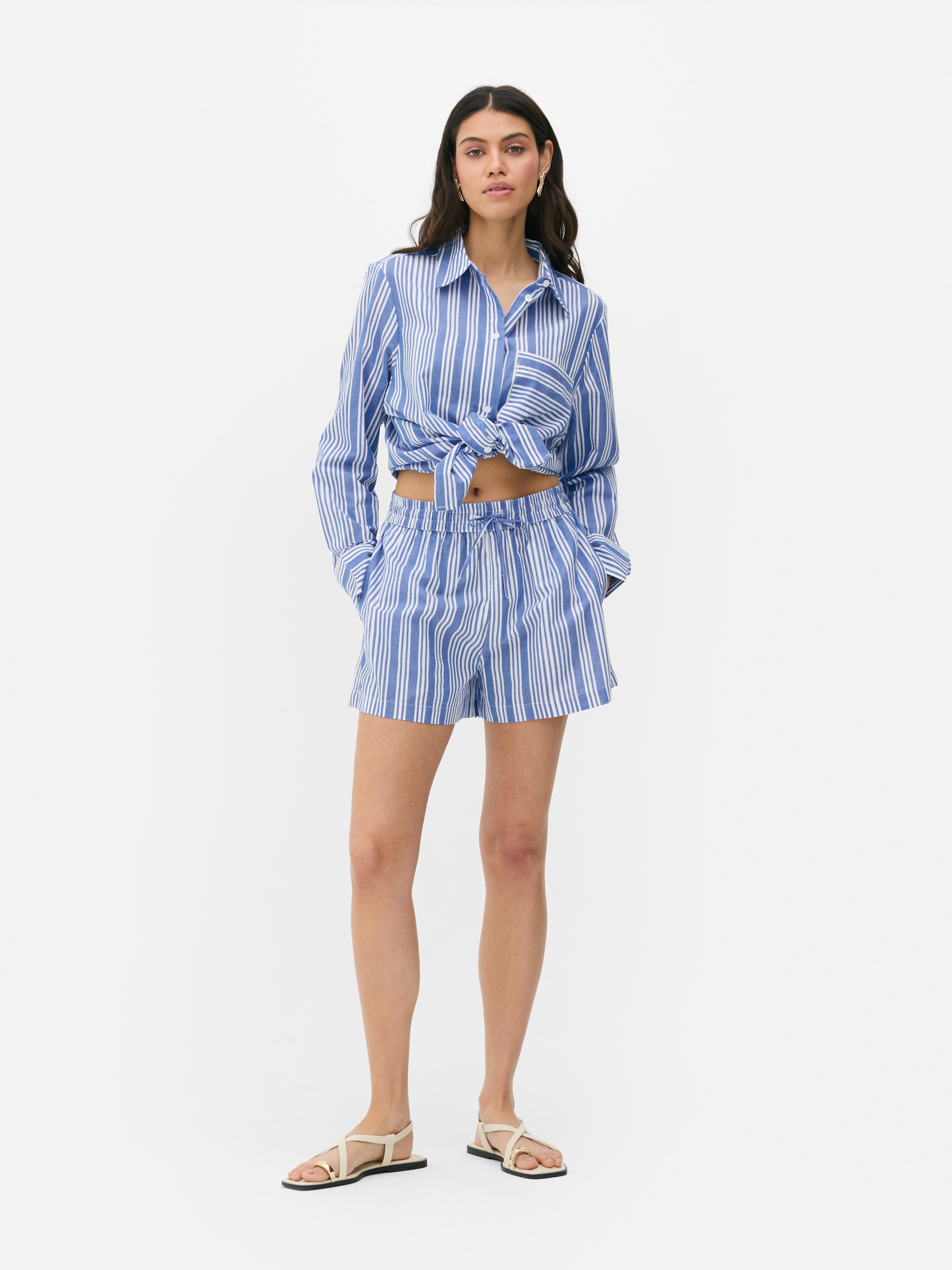 Paula Echevarría Poplin Stripe Shorts