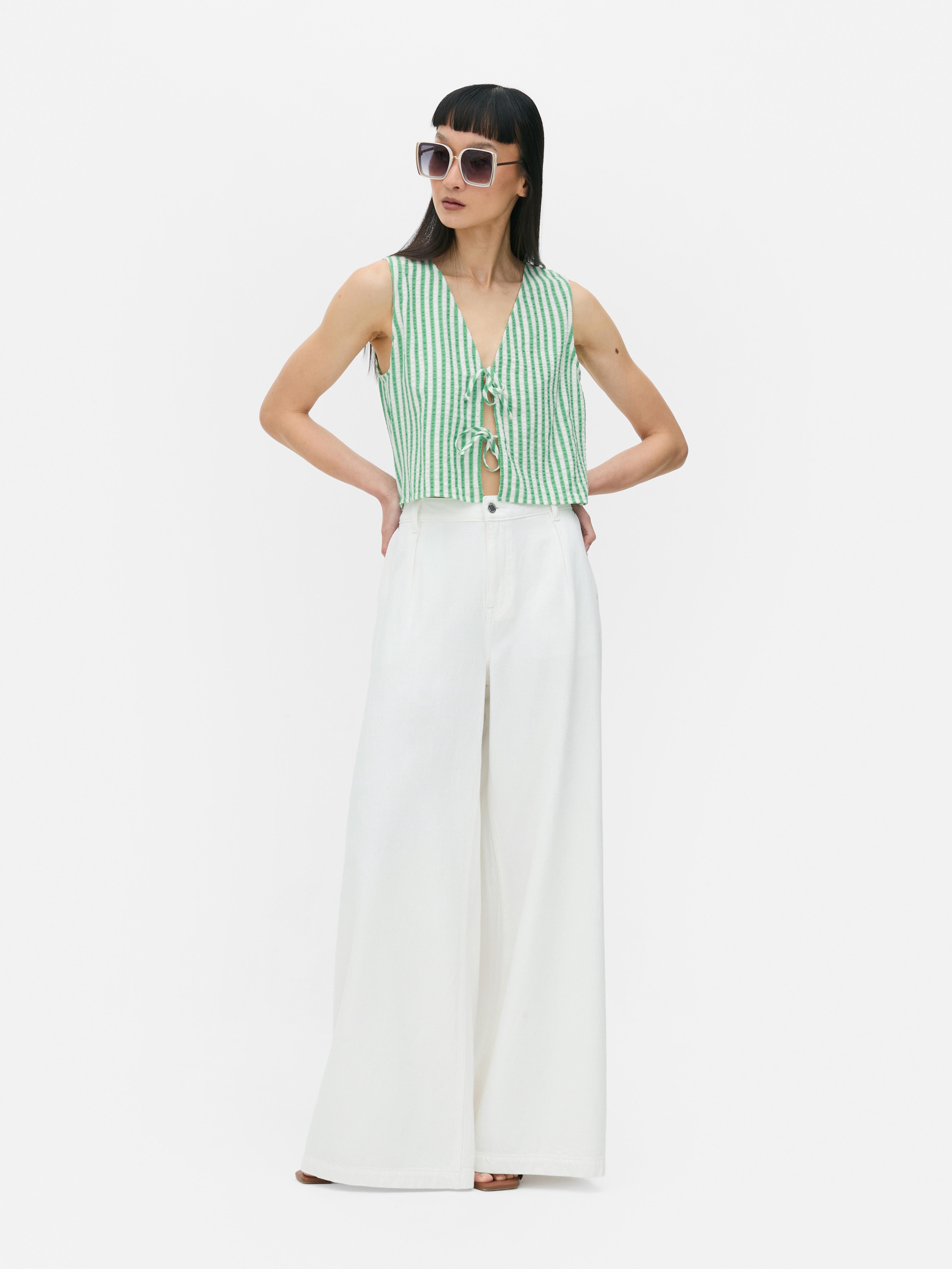 Striped Seersucker Vest
