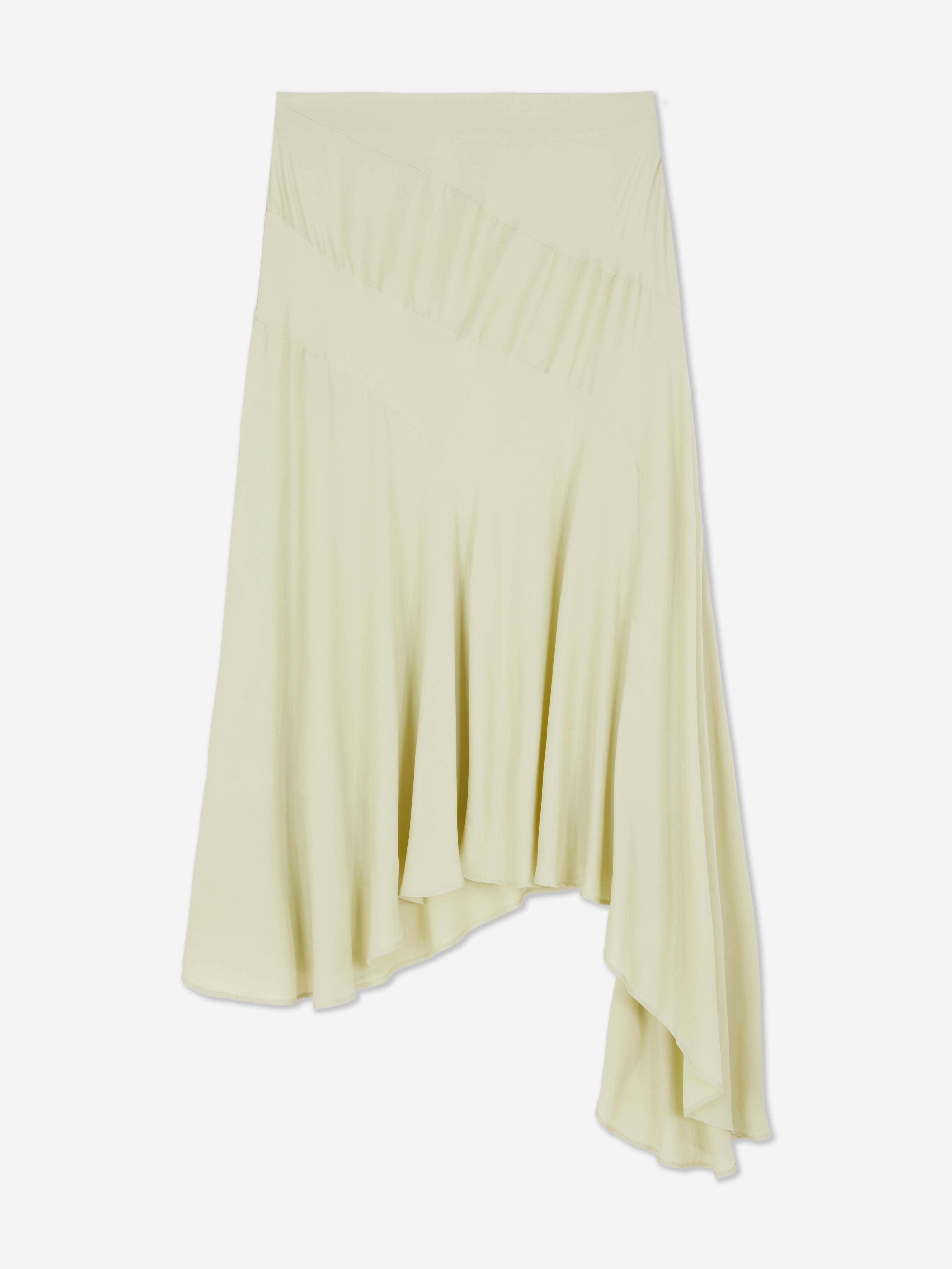 Drape Asymmetric Midi Skirt